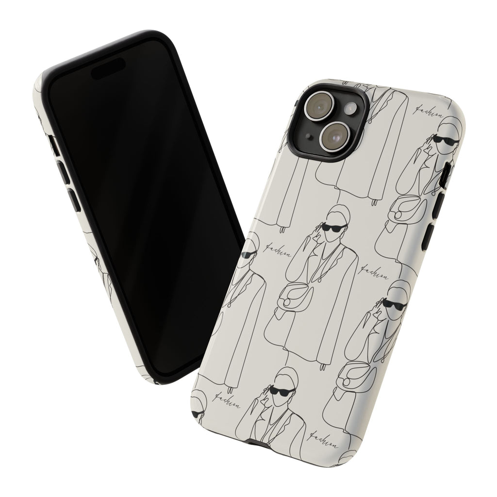 Fashion Sketch Phone Case — Minimalist Chic Designer Pattern