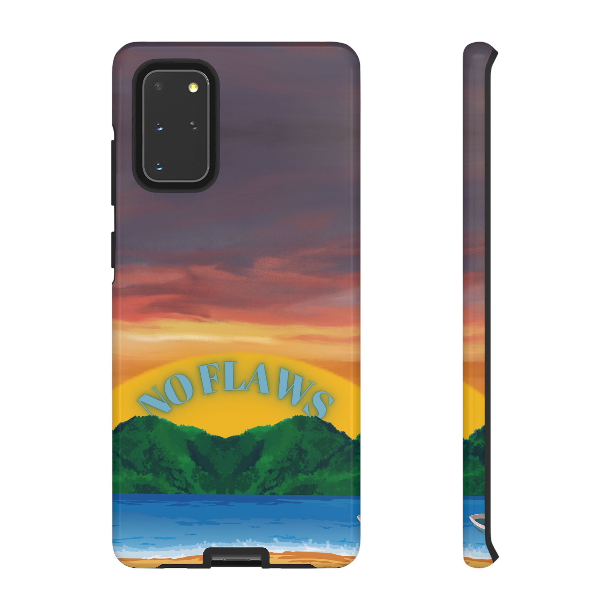 Sunset 'No Flaws' Tough Phone Case — Tropical Beach Protective Cover