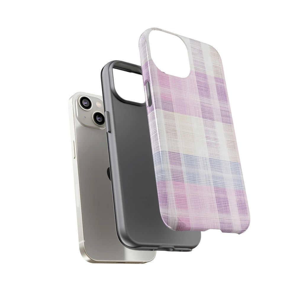 Pink Plaid Phone Case, Trendy Accessories, Birthday, Everyday Use, Tough Cases