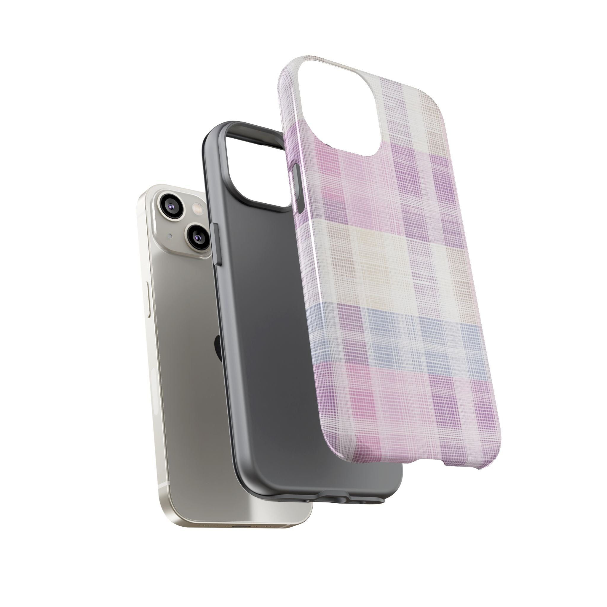 Pink Plaid Phone Case, Trendy Accessories, Birthday, Everyday Use, Tough Cases