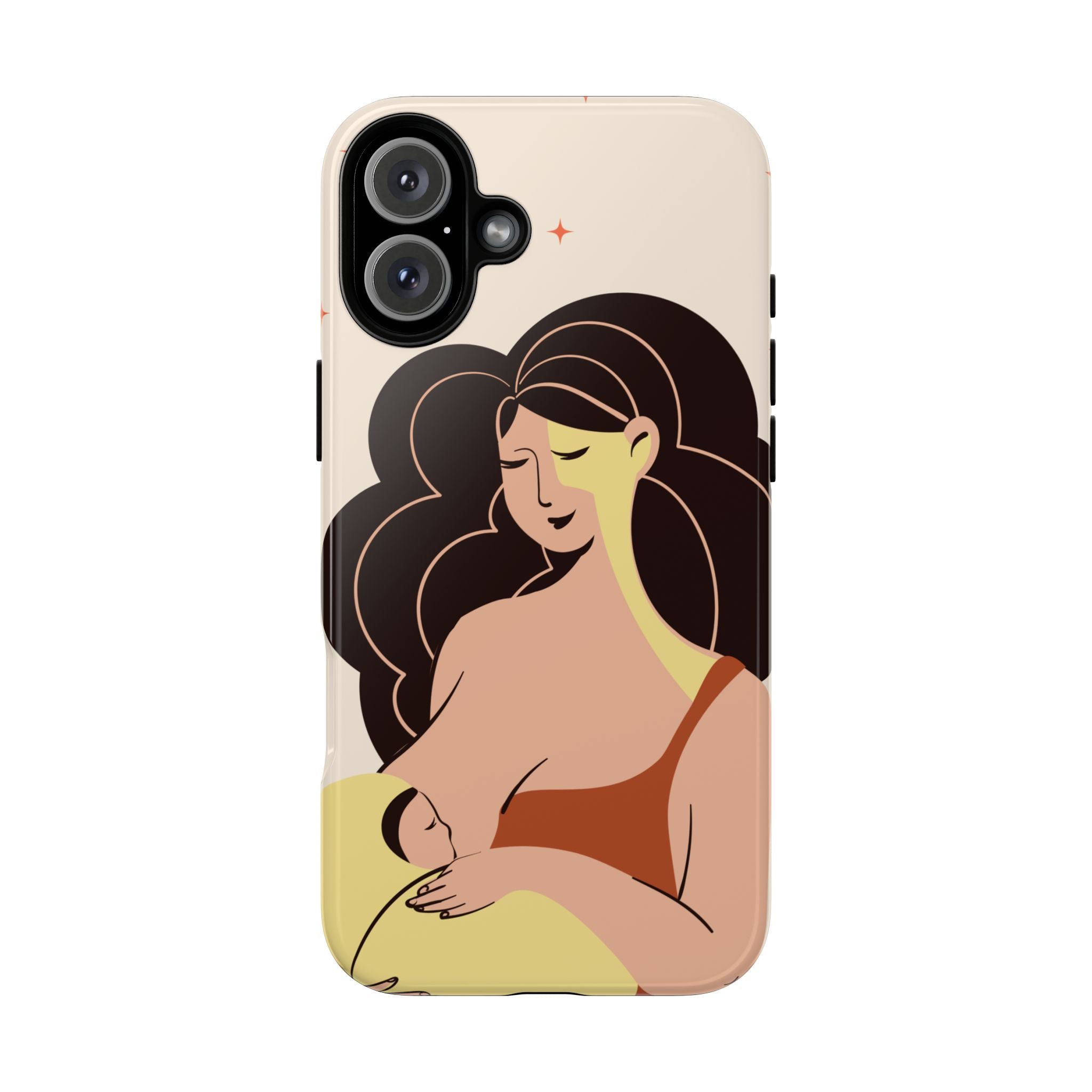 Mother Nursing Baby Illustration, Soft Pastel Mom & Child Protective Cover