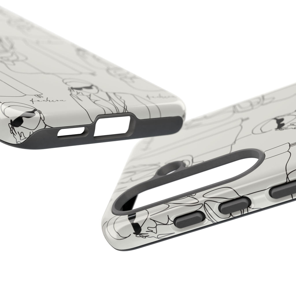 Fashion Sketch Phone Case — Minimalist Chic Designer Pattern