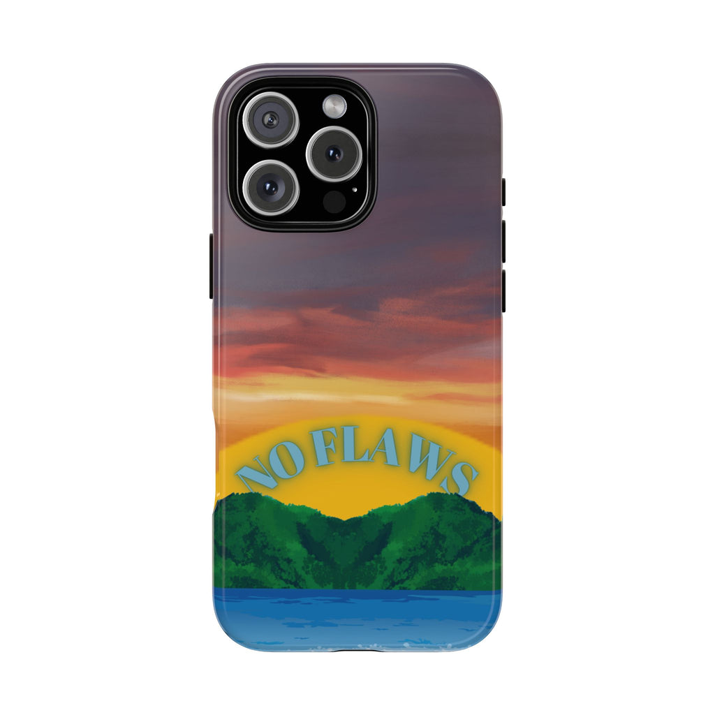 Sunset 'No Flaws' Tough Phone Case — Tropical Beach Protective Cover