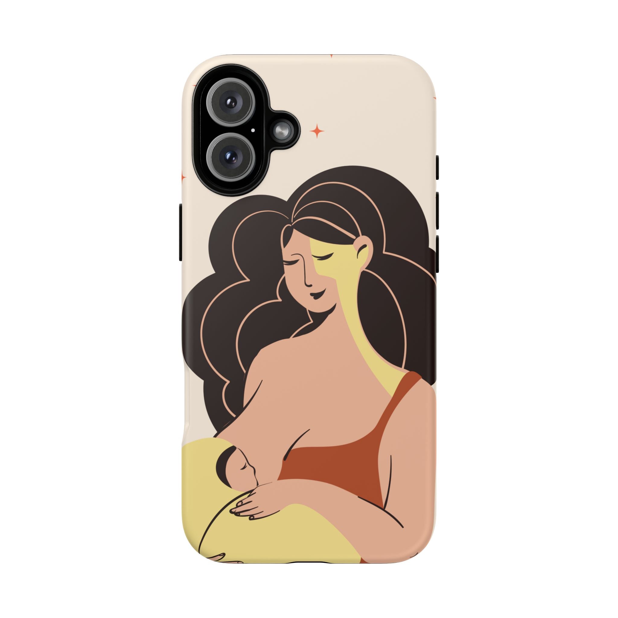 Mother Nursing Baby Illustration, Soft Pastel Mom & Child Protective Cover