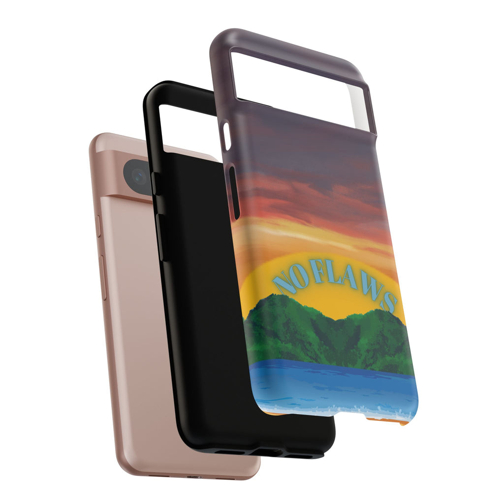 Sunset 'No Flaws' Tough Phone Case — Tropical Beach Protective Cover