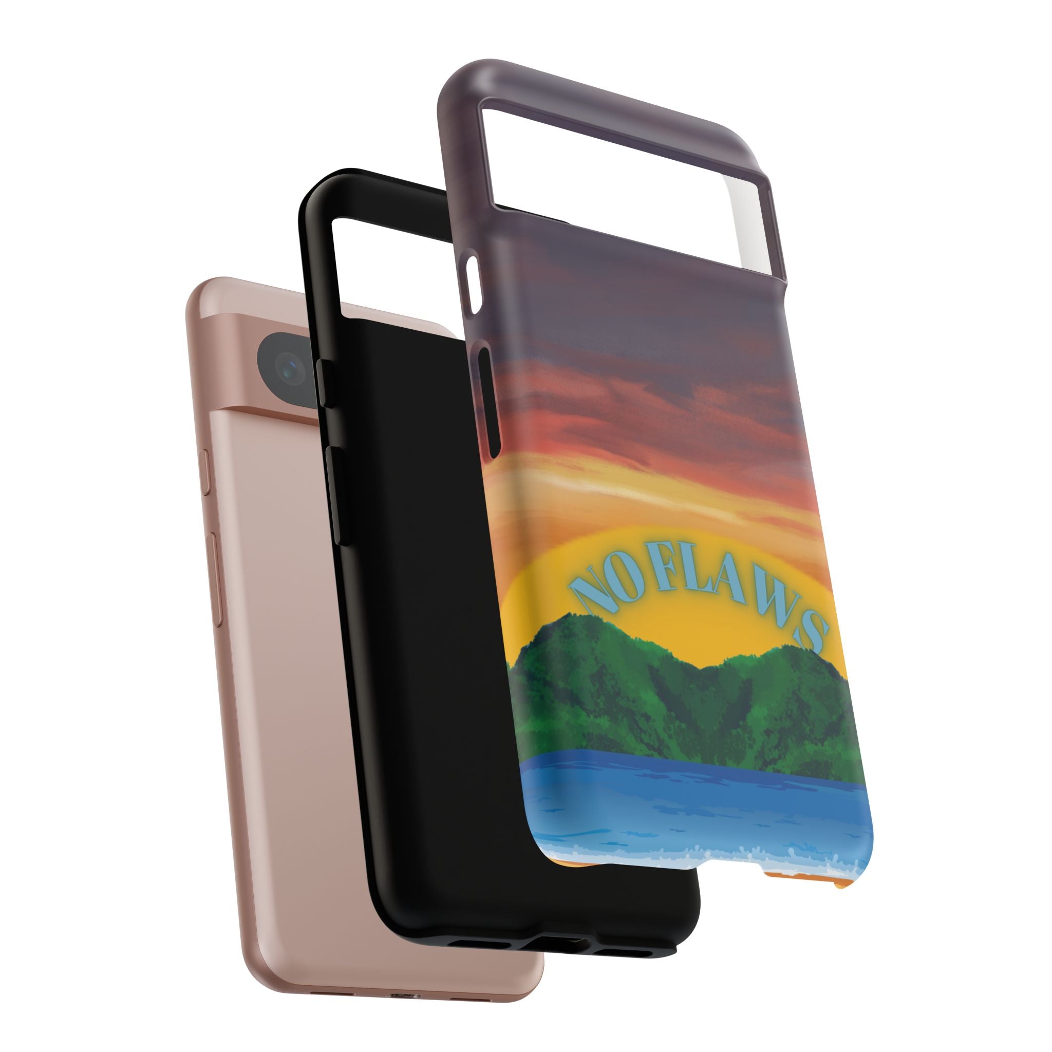 Sunset 'No Flaws' Tough Phone Case — Tropical Beach Protective Cover