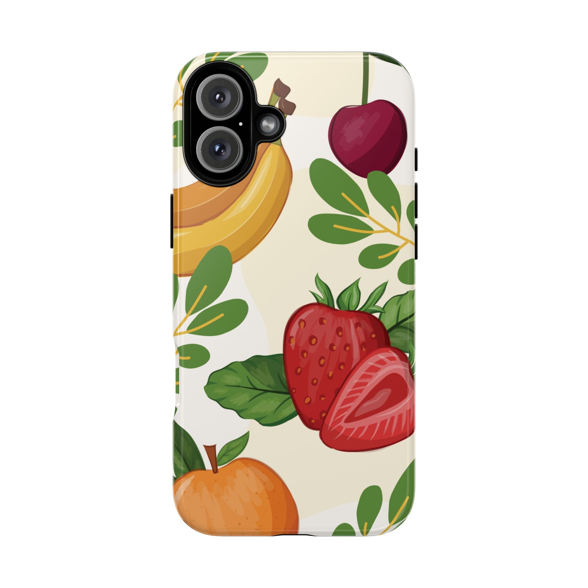 Fruit Pattern Tough Case — Floral Strawberry & Banana Phone Cover