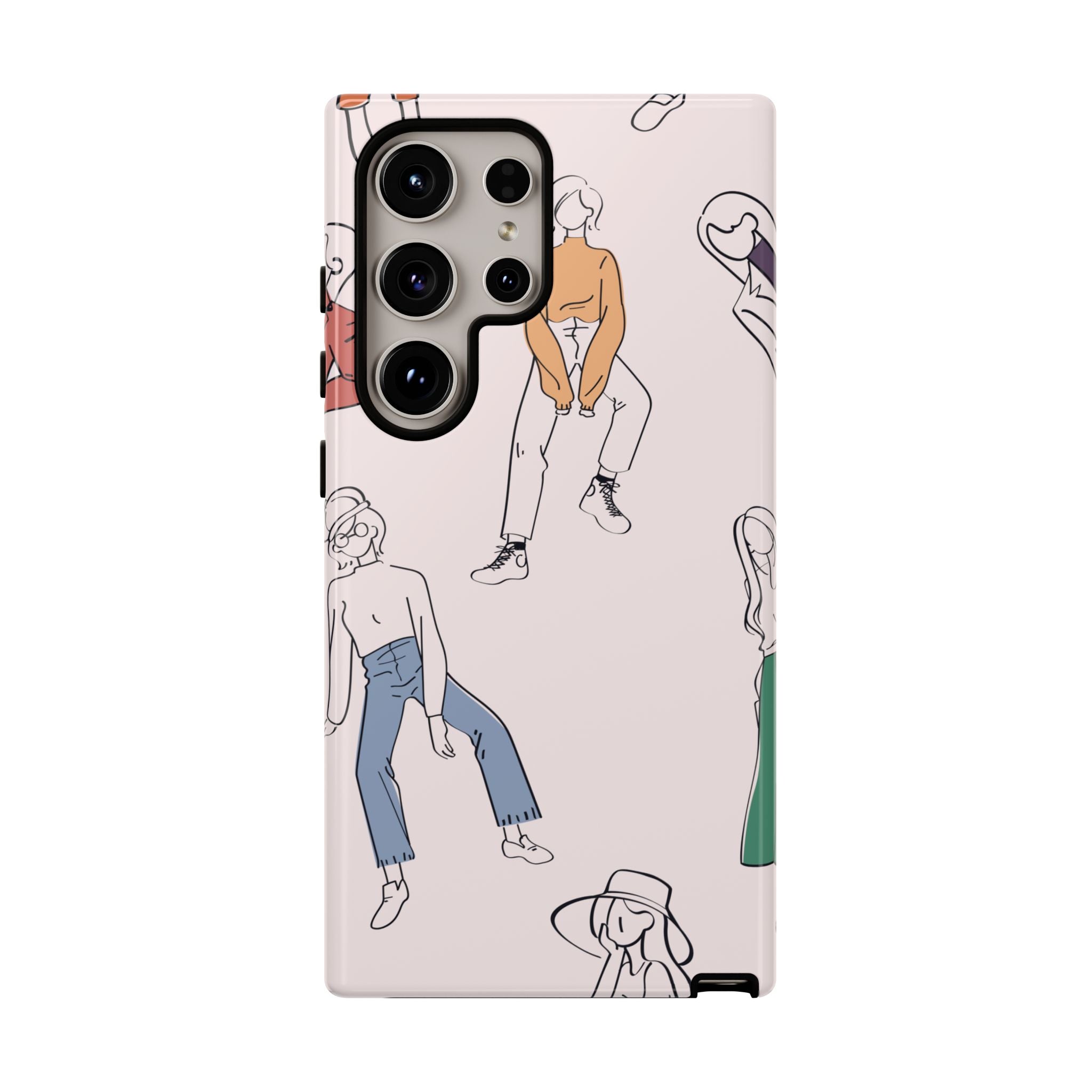 Dancing Women Pattern Phone Case — Chic Pastel Protective Phone Cover