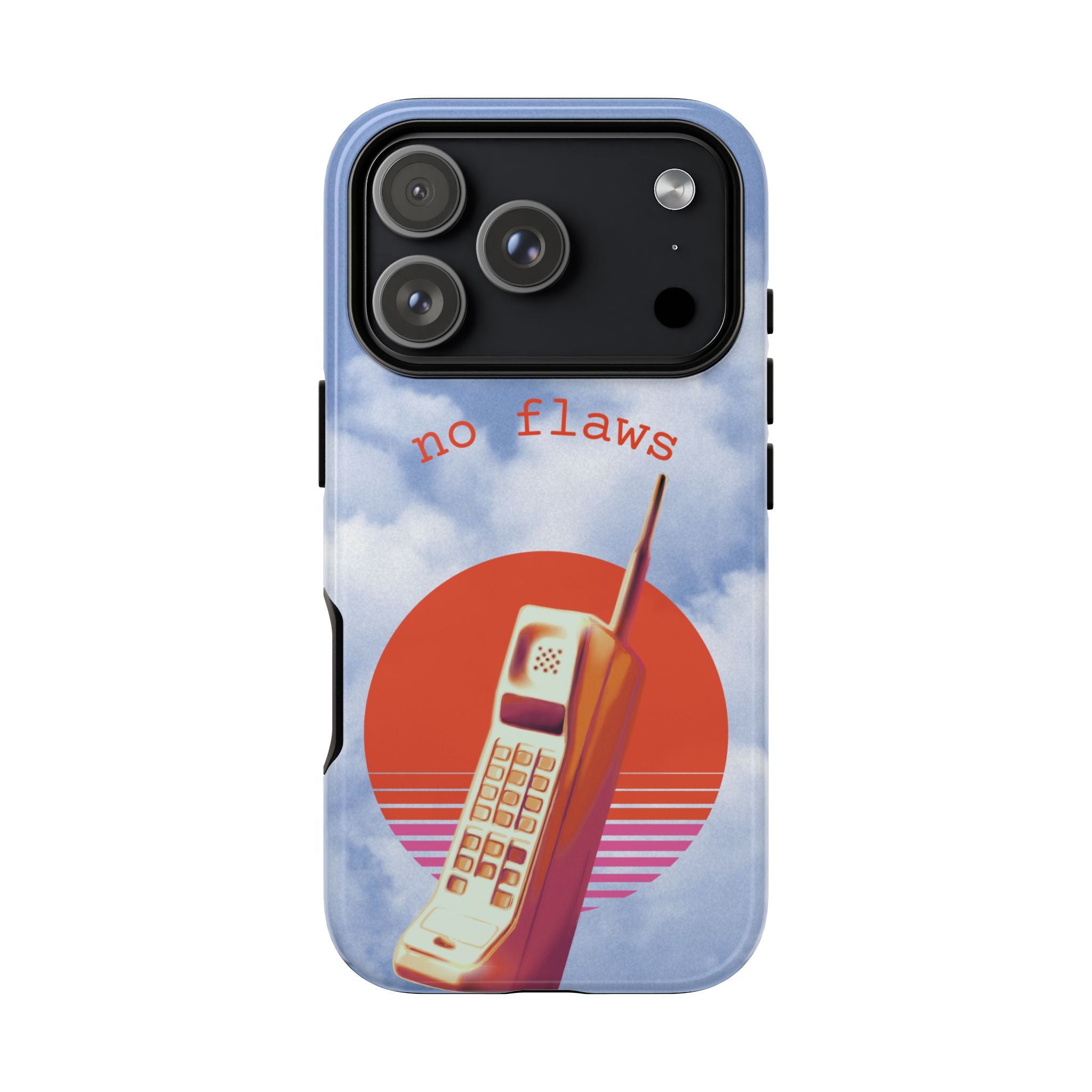 Retro “No Flaws” Phone Tough Case — Vintage 90s Aesthetic Protective Phone Case