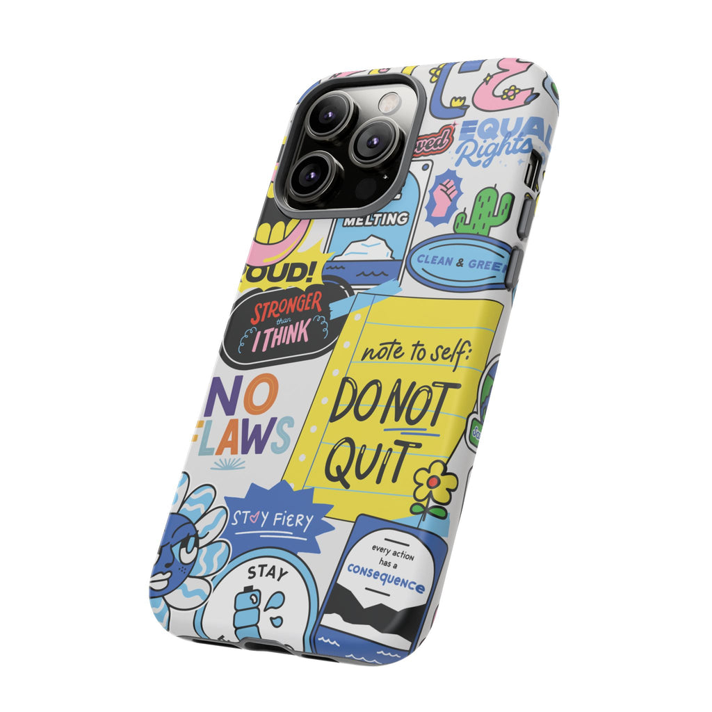 Sticker Collage Phone Case — Motivational "Do Not Quit" Protective Cover