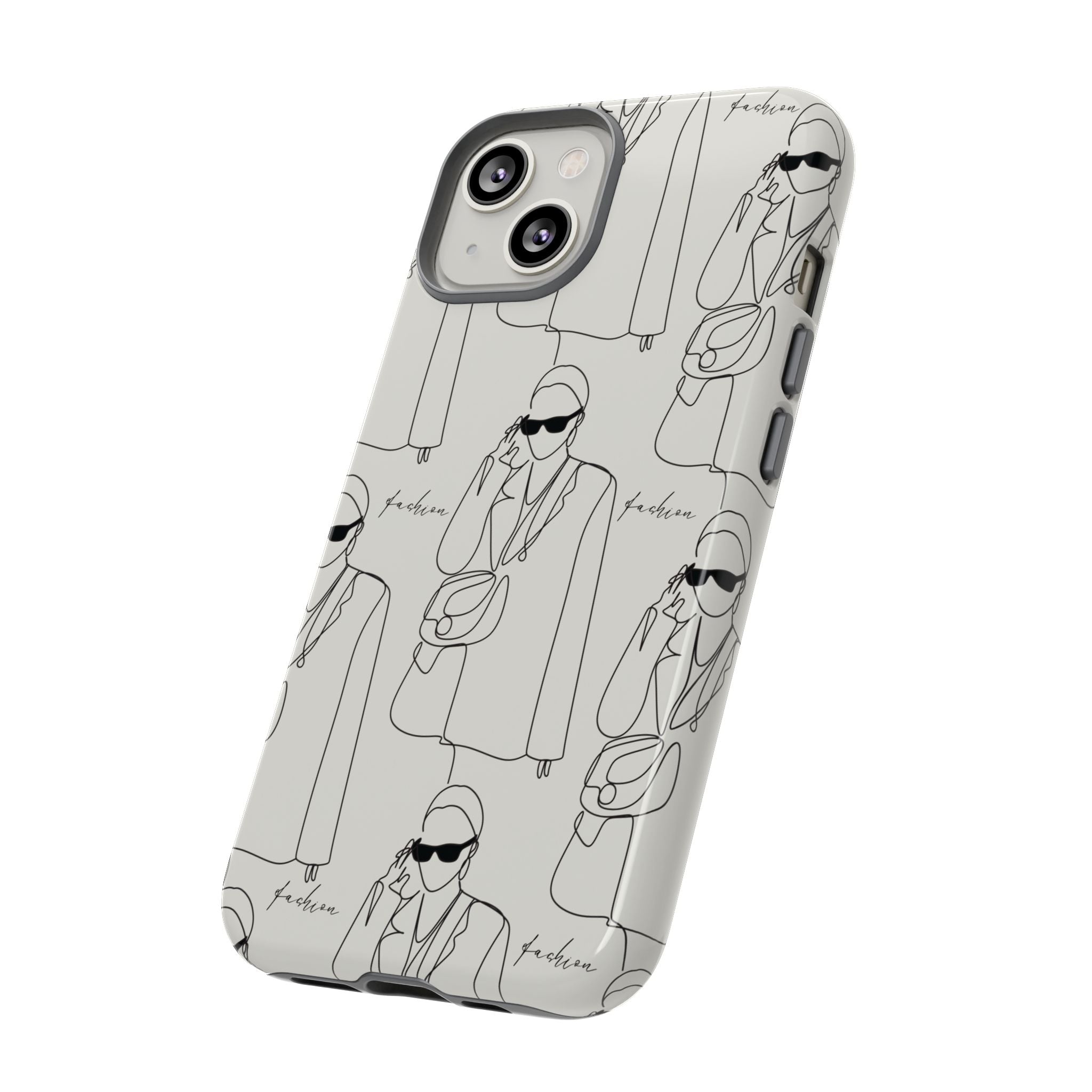 Fashion Sketch Phone Case — Minimalist Chic Designer Pattern
