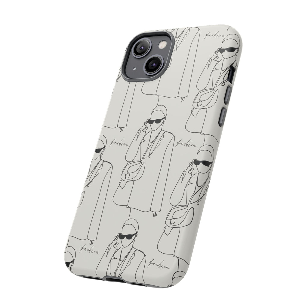 Fashion Sketch Phone Case — Minimalist Chic Designer Pattern