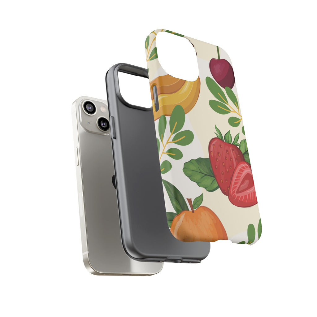 Fruit Pattern Tough Case — Floral Strawberry & Banana Phone Cover