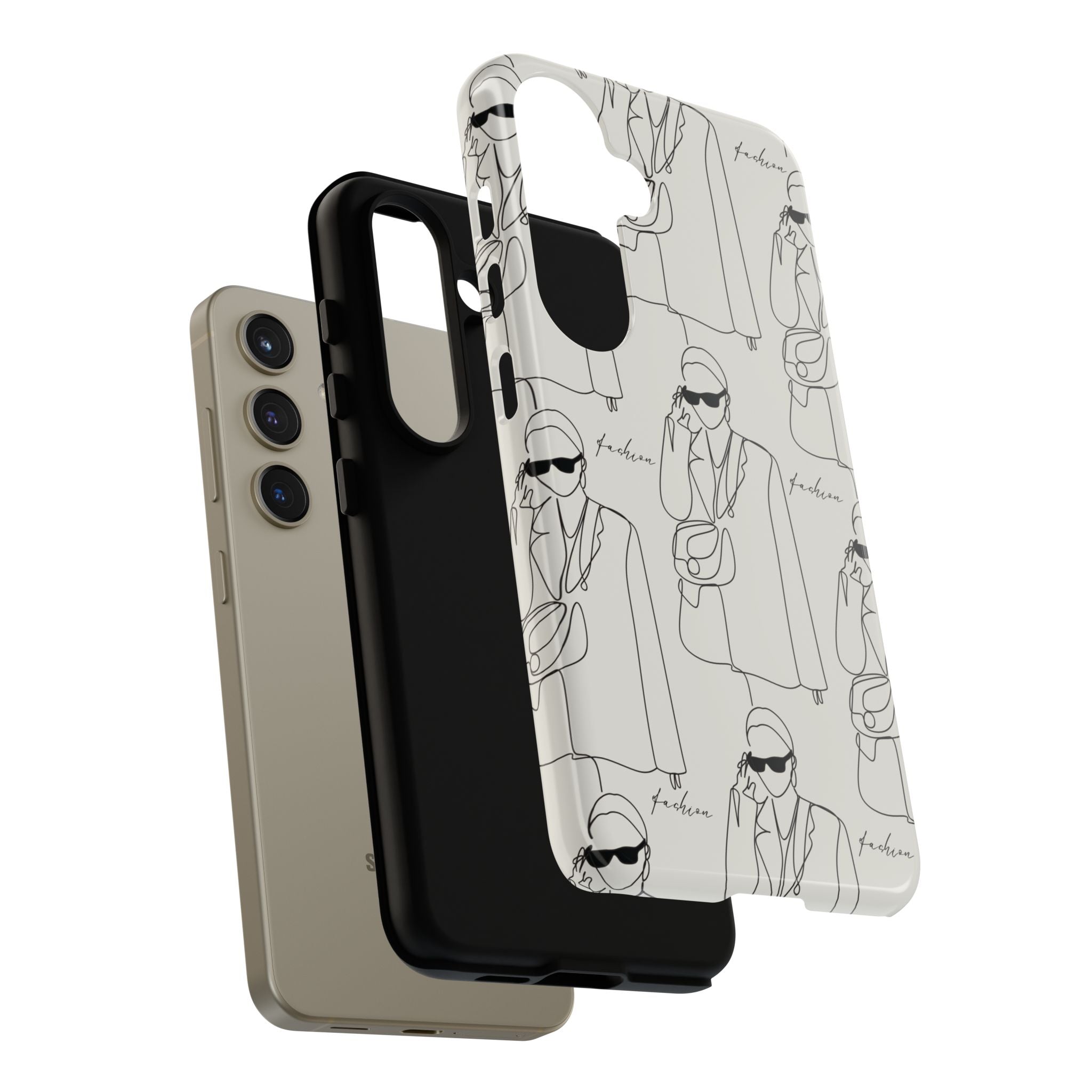 Fashion Sketch Phone Case — Minimalist Chic Designer Pattern