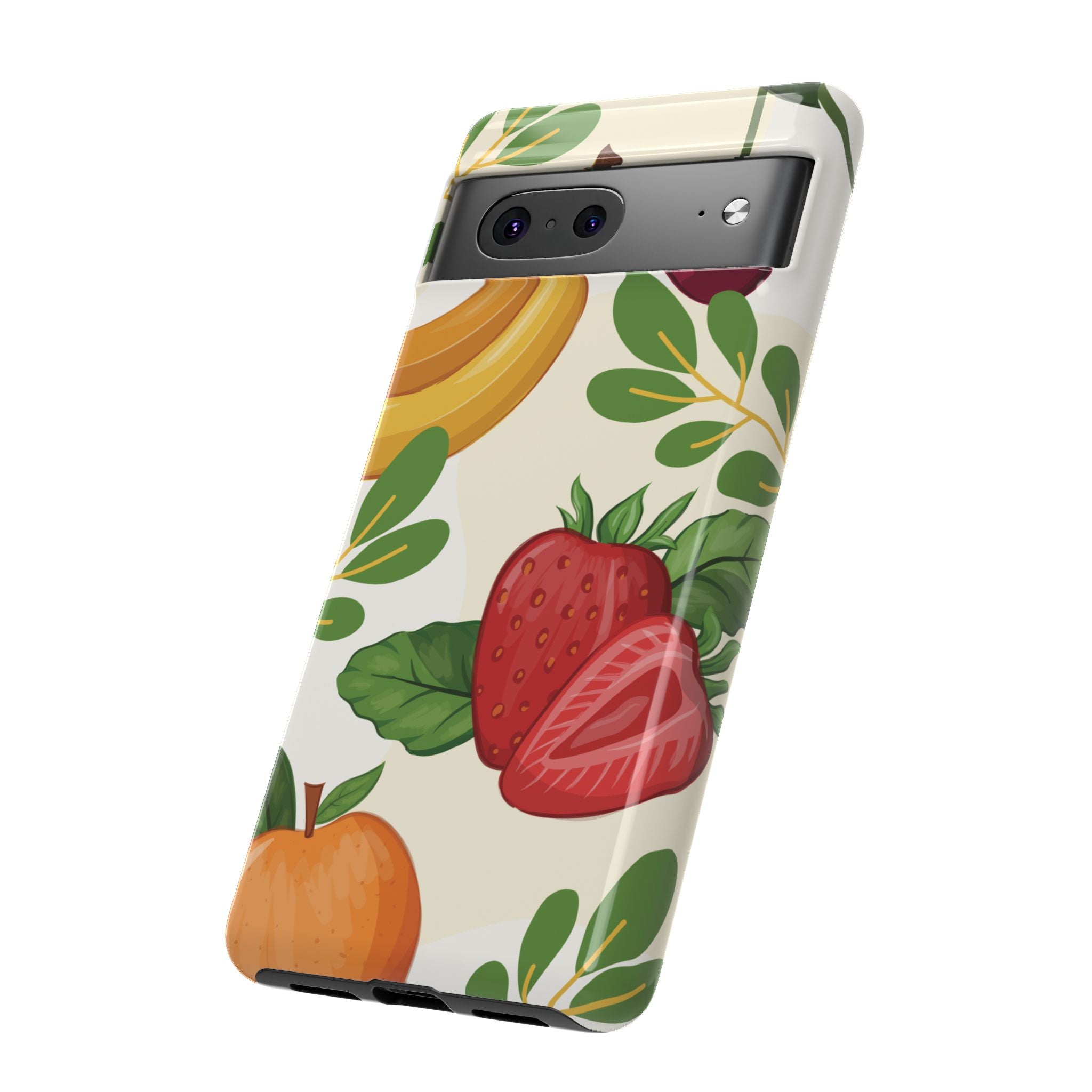 Fruit Pattern Tough Case — Floral Strawberry & Banana Phone Cover