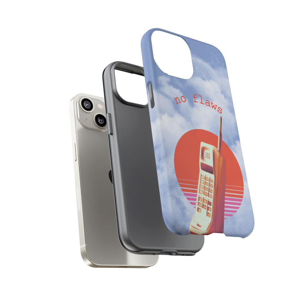 Retro “No Flaws” Phone Tough Case — Vintage 90s Aesthetic Protective Phone Case