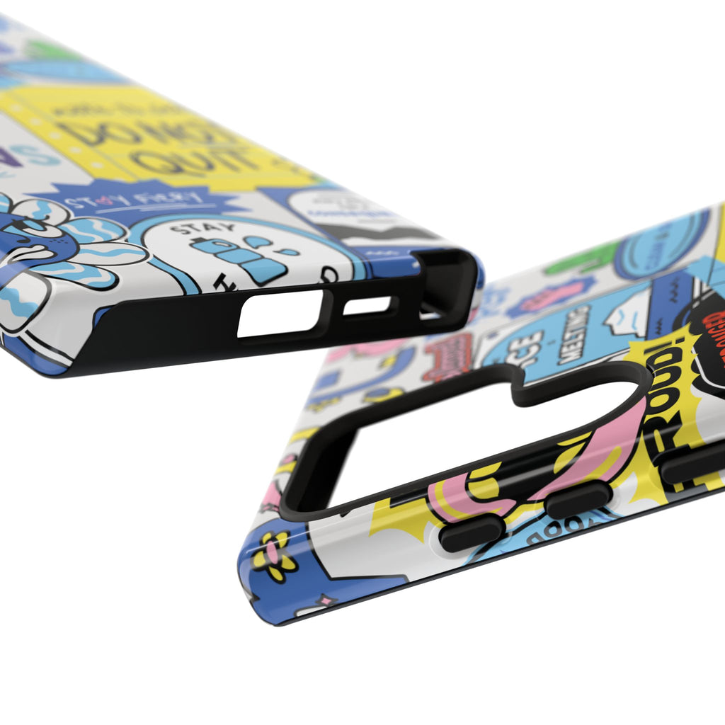 Sticker Collage Phone Case — Motivational "Do Not Quit" Protective Cover