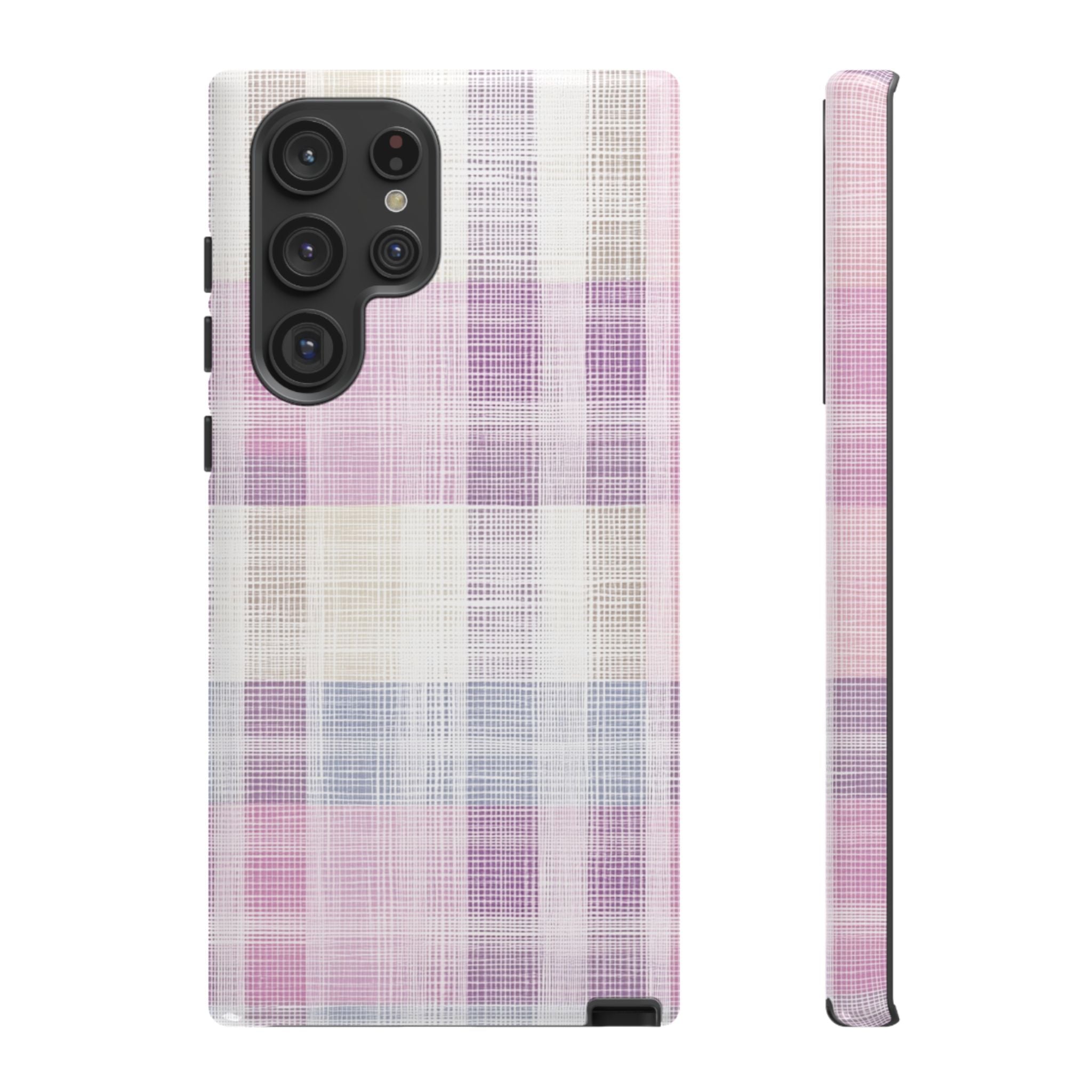 Pink Plaid Phone Case, Trendy Accessories, Birthday, Everyday Use, Tough Cases