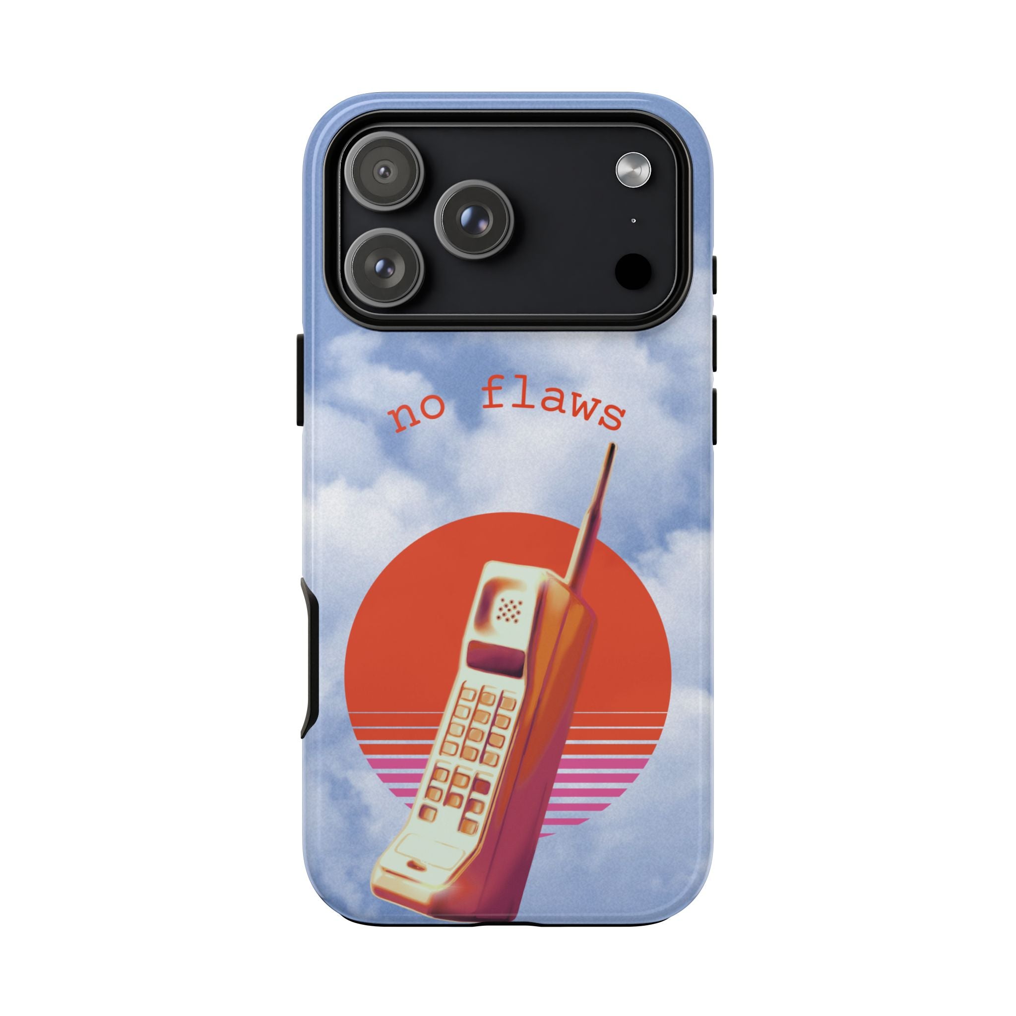 Retro “No Flaws” Phone Tough Case — Vintage 90s Aesthetic Protective Phone Case
