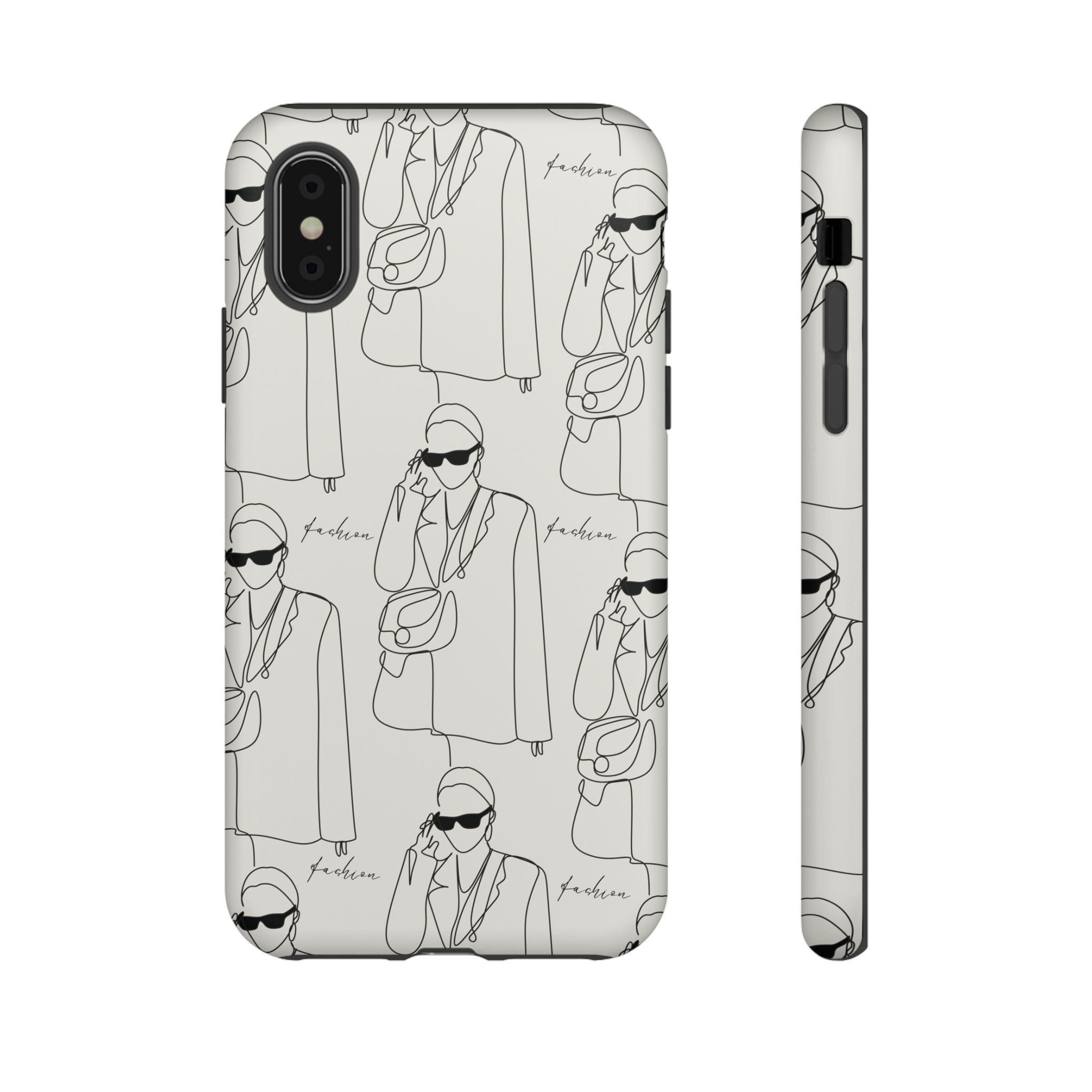 Fashion Sketch Phone Case — Minimalist Chic Designer Pattern