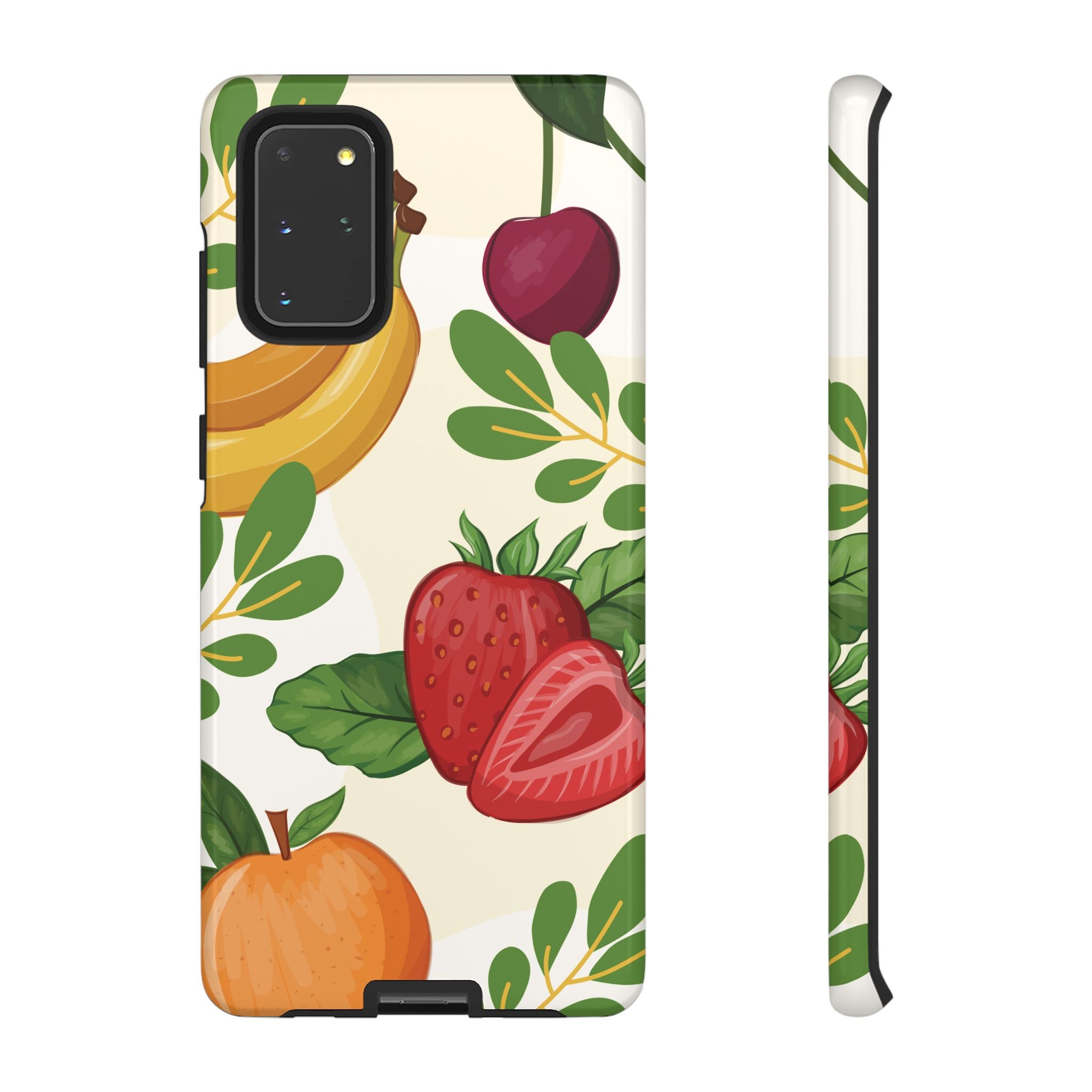 Fruit Pattern Tough Case — Floral Strawberry & Banana Phone Cover