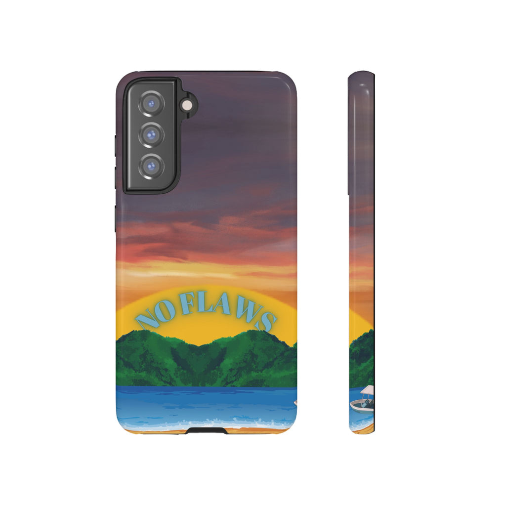 Sunset 'No Flaws' Tough Phone Case — Tropical Beach Protective Cover