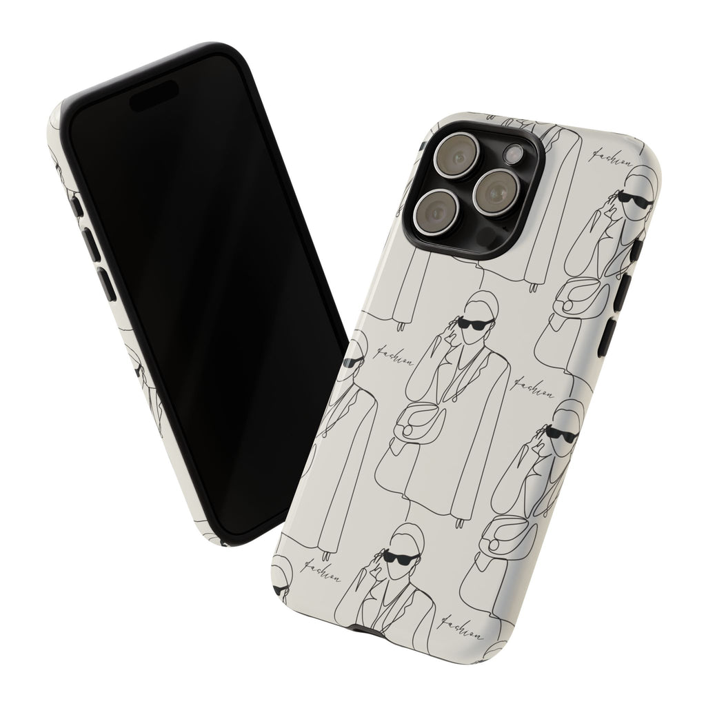 Fashion Sketch Phone Case — Minimalist Chic Designer Pattern