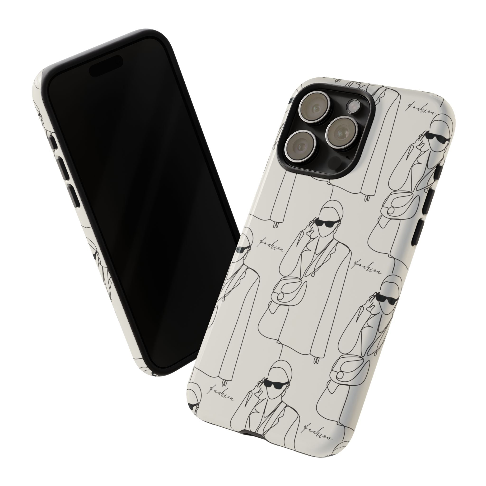 Fashion Sketch Phone Case — Minimalist Chic Designer Pattern