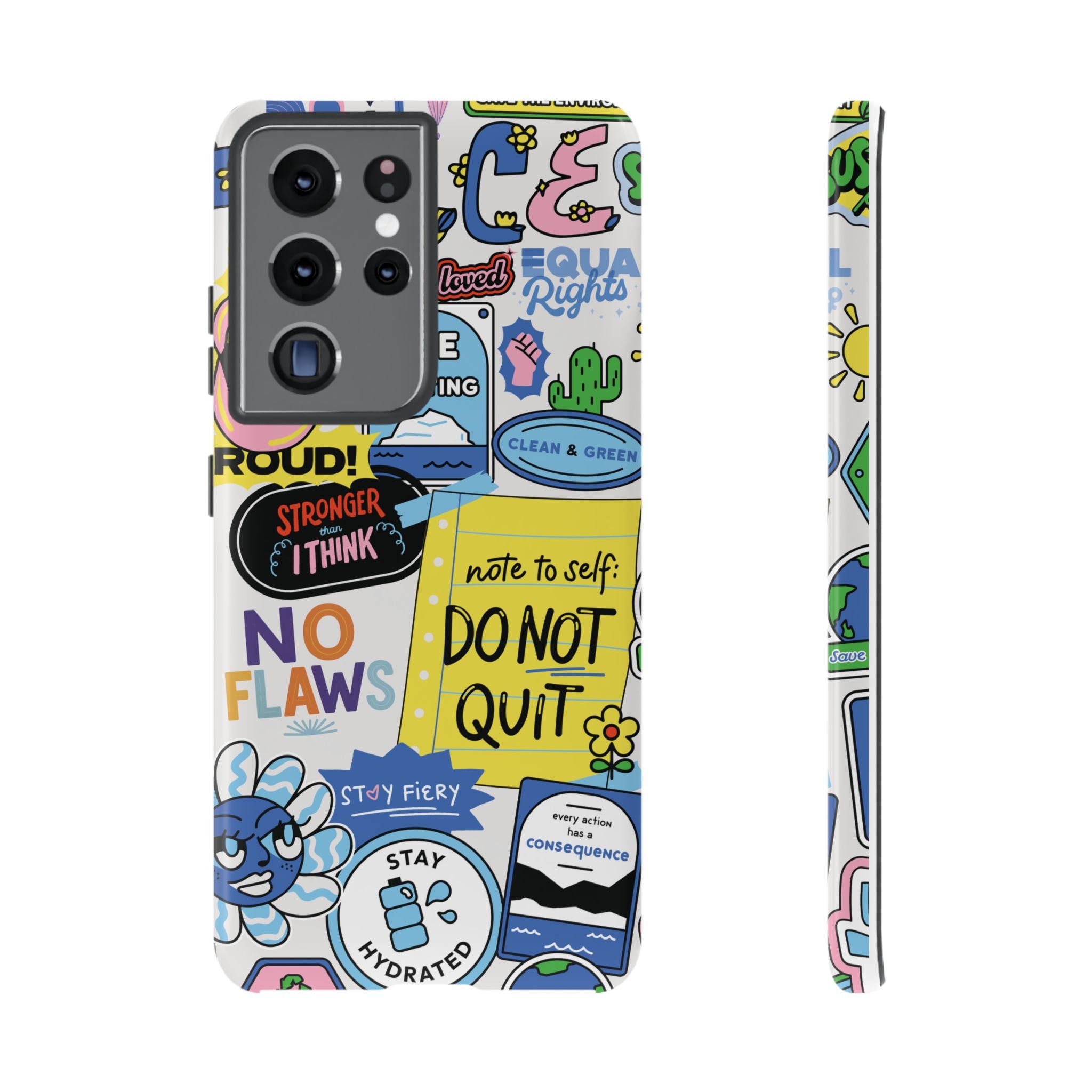 Sticker Collage Phone Case — Motivational "Do Not Quit" Protective Cover