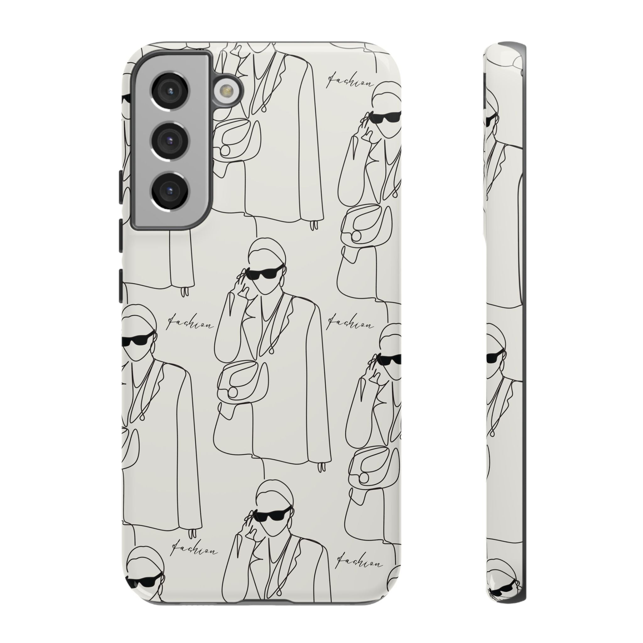 Fashion Sketch Phone Case — Minimalist Chic Designer Pattern