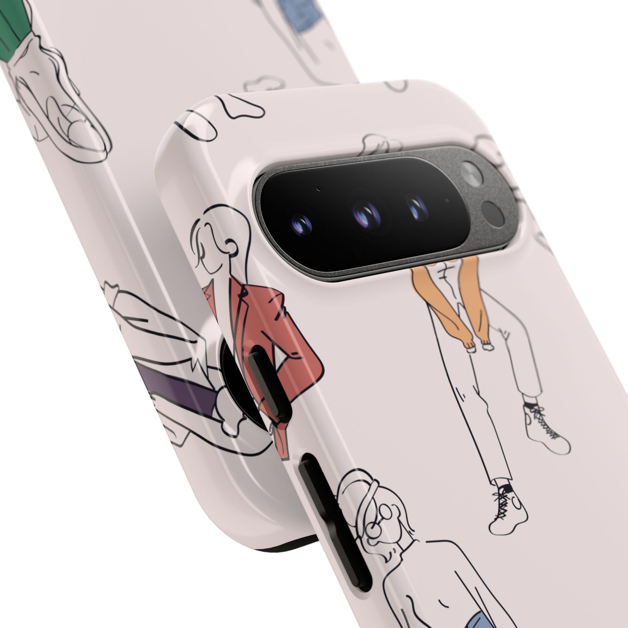 Dancing Women Pattern Phone Case — Chic Pastel Protective Phone Cover