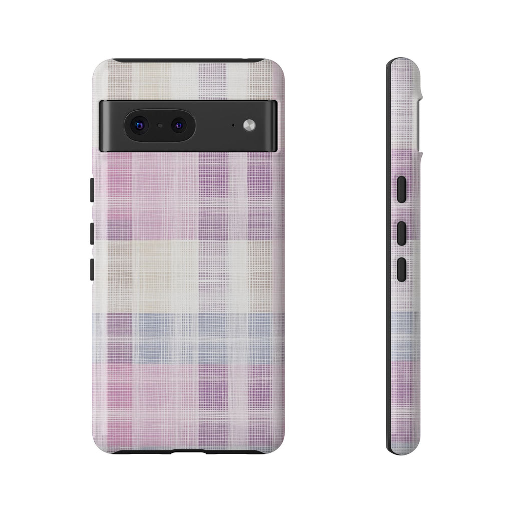 Pink Plaid Phone Case, Trendy Accessories, Birthday, Everyday Use, Tough Cases