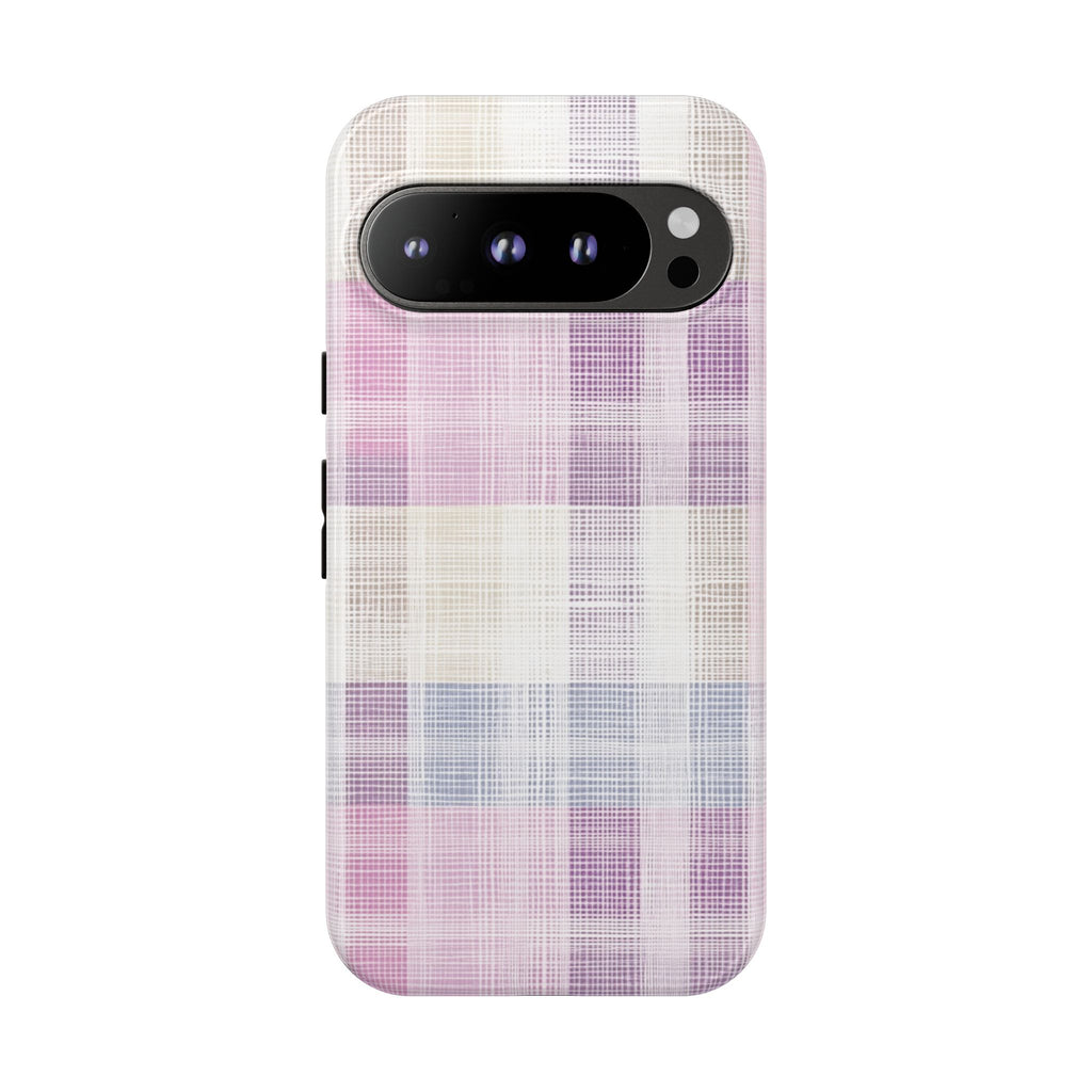 Pink Plaid Phone Case, Trendy Accessories, Birthday, Everyday Use, Tough Cases