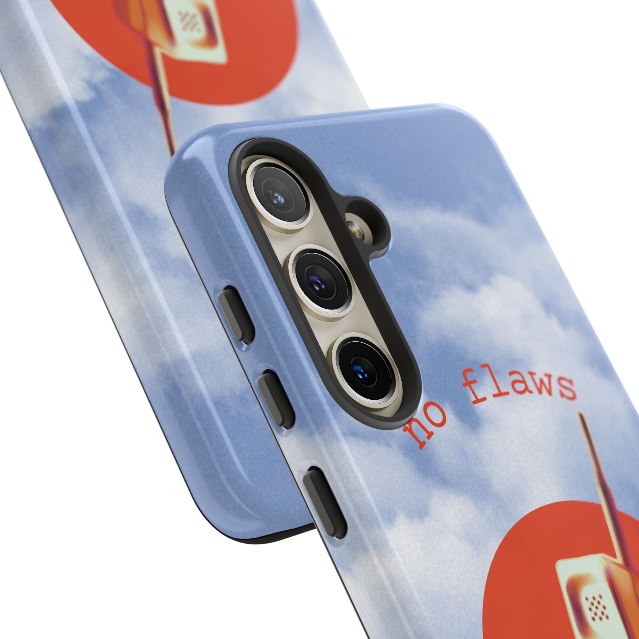Retro “No Flaws” Phone Tough Case — Vintage 90s Aesthetic Protective Phone Case