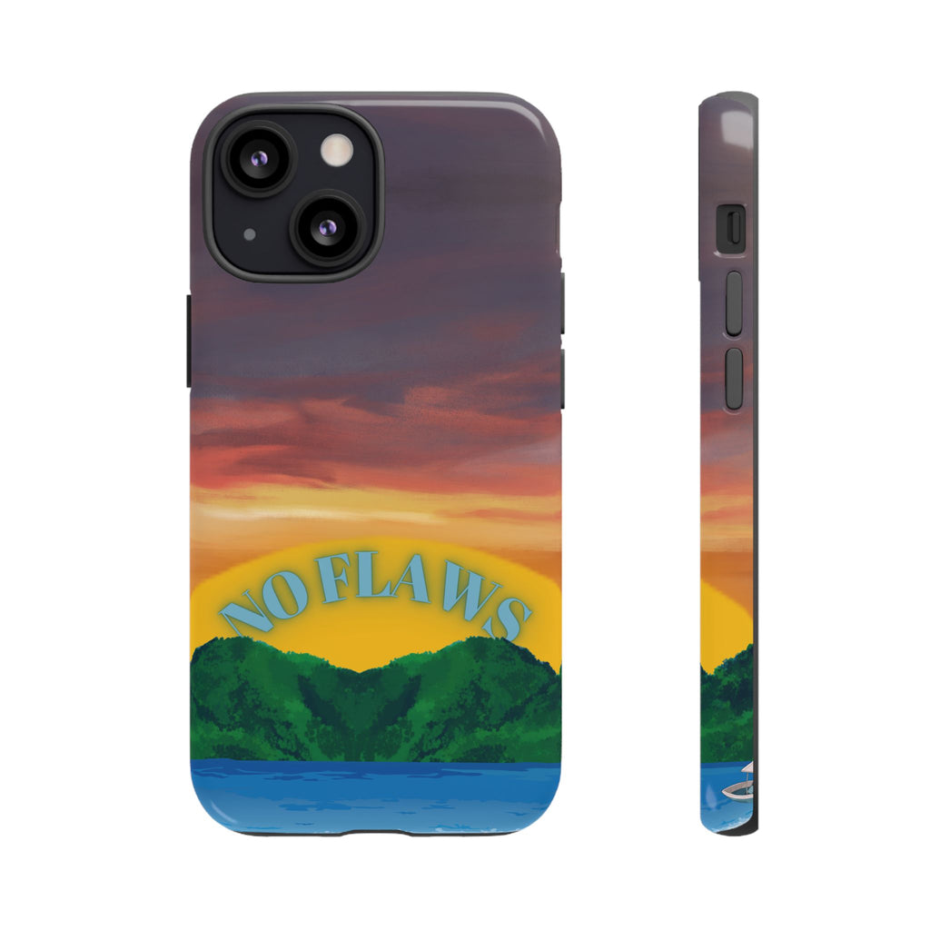 Sunset 'No Flaws' Tough Phone Case — Tropical Beach Protective Cover