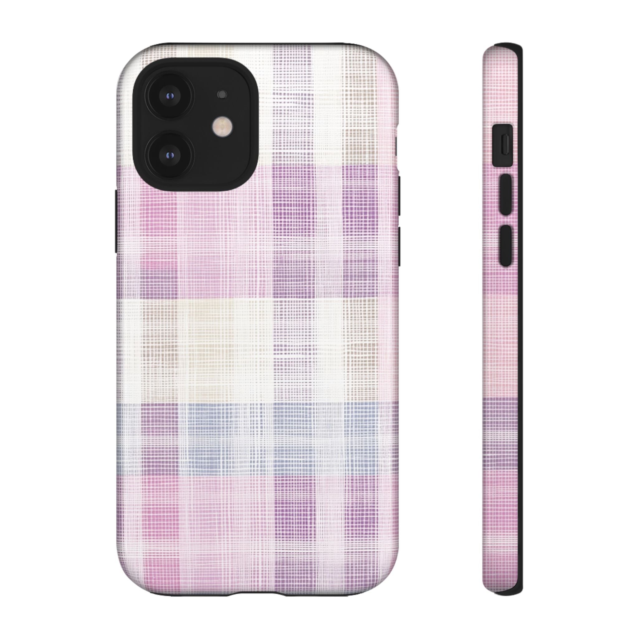 Pink Plaid Phone Case, Trendy Accessories, Birthday, Everyday Use, Tough Cases