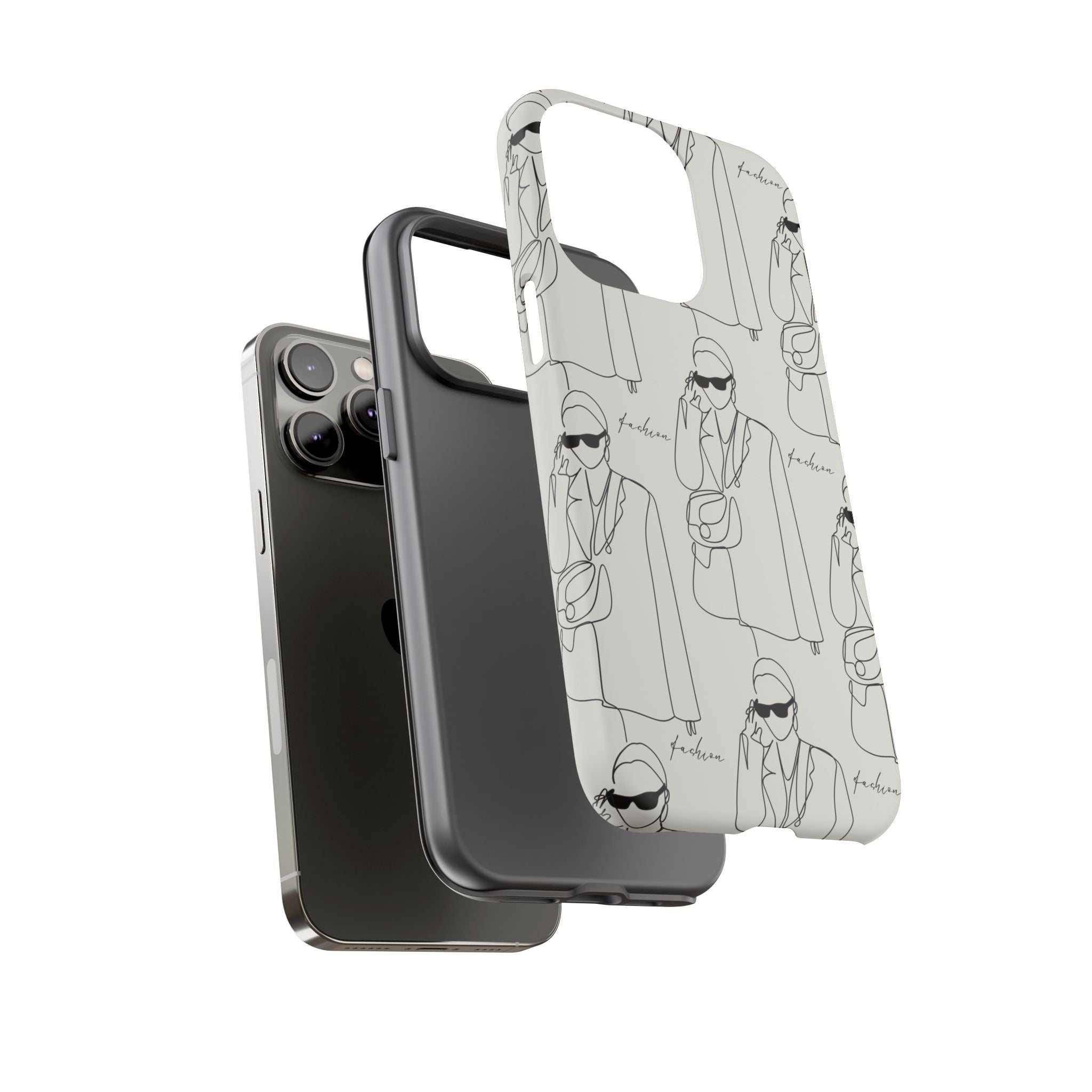 Fashion Sketch Phone Case — Minimalist Chic Designer Pattern