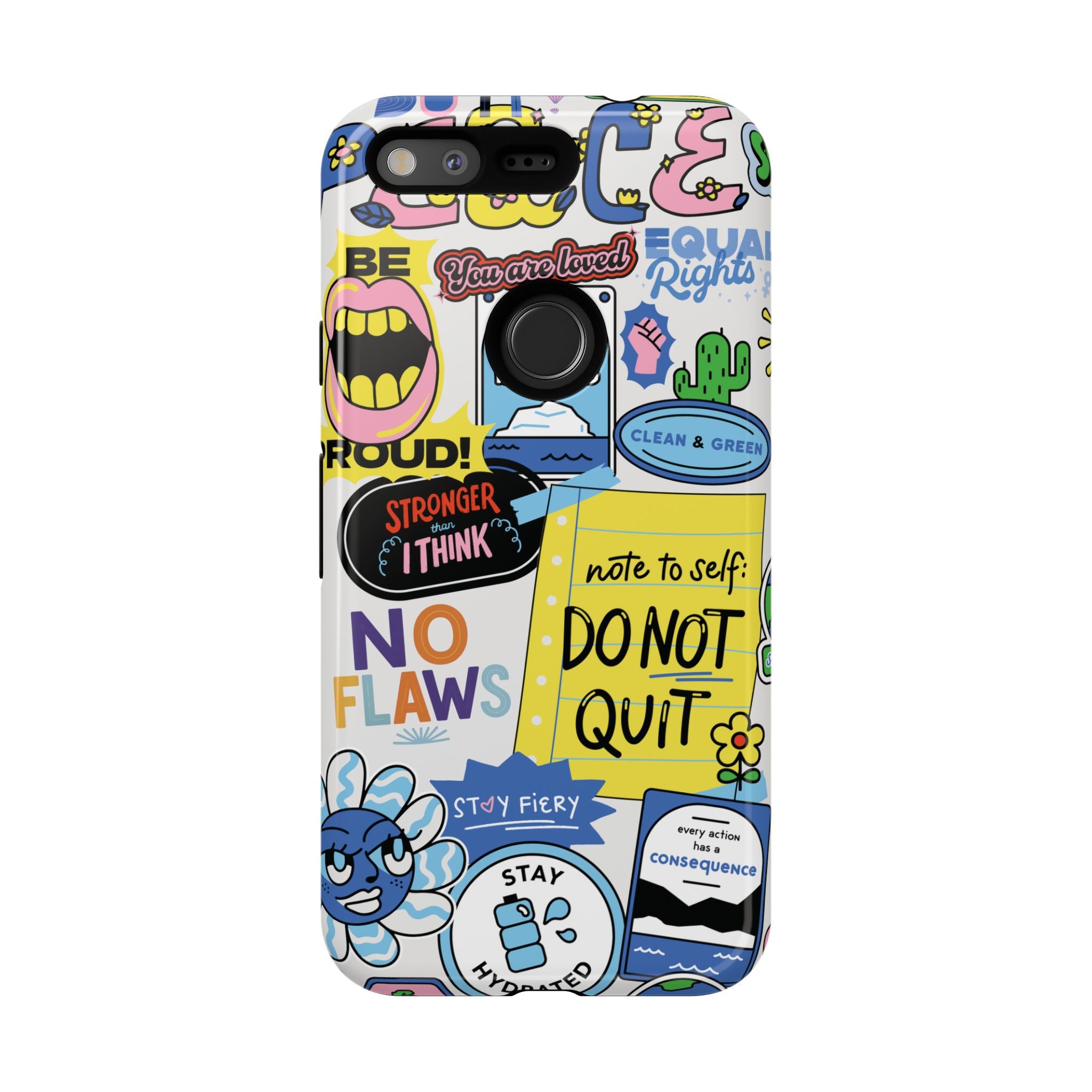 Sticker Collage Phone Case — Motivational "Do Not Quit" Protective Cover