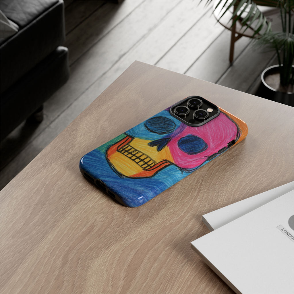 Vibrant Skull Phone Case | Tough Cases, Colorful Design, Unique Art Phone Cover
