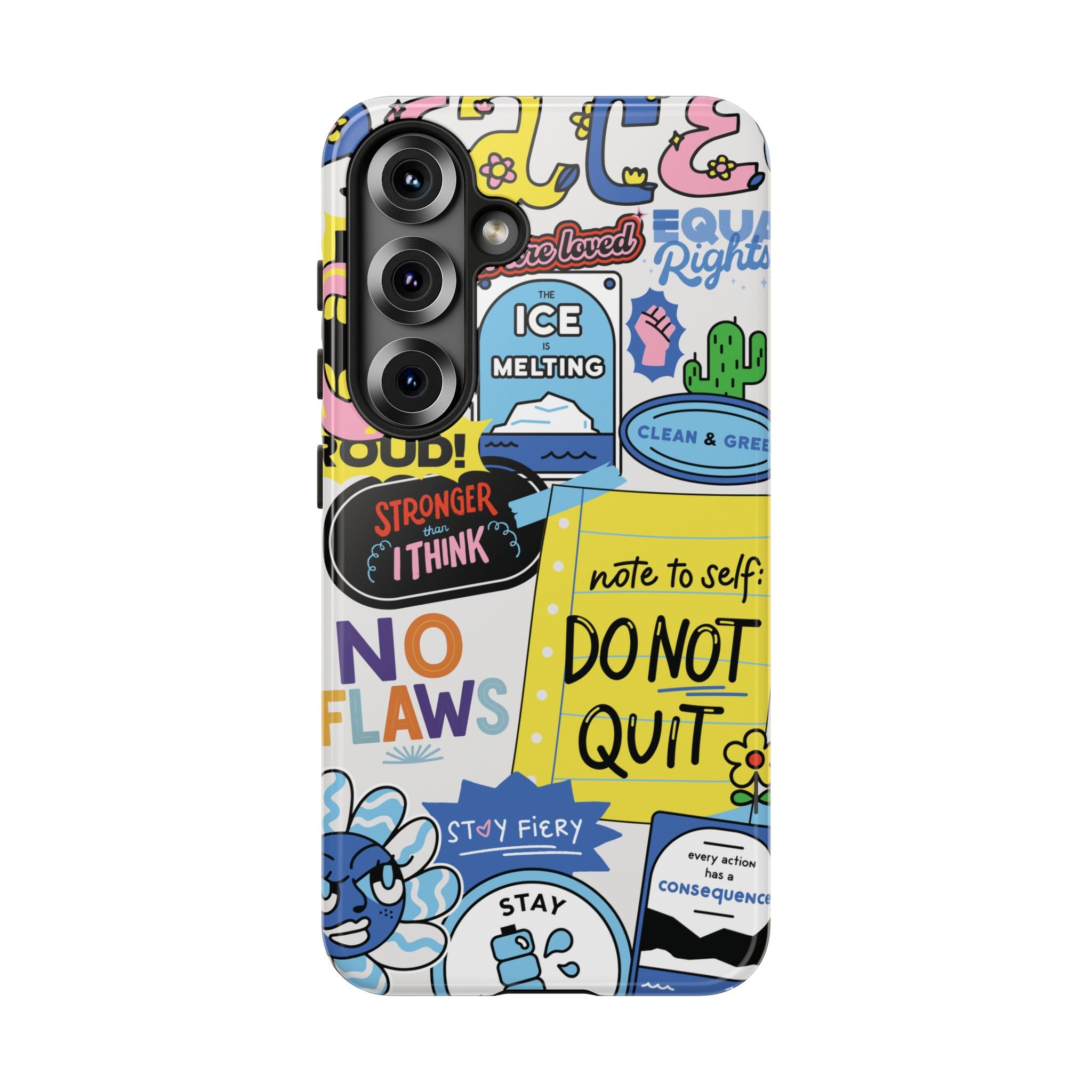 Sticker Collage Phone Case — Motivational "Do Not Quit" Protective Cover