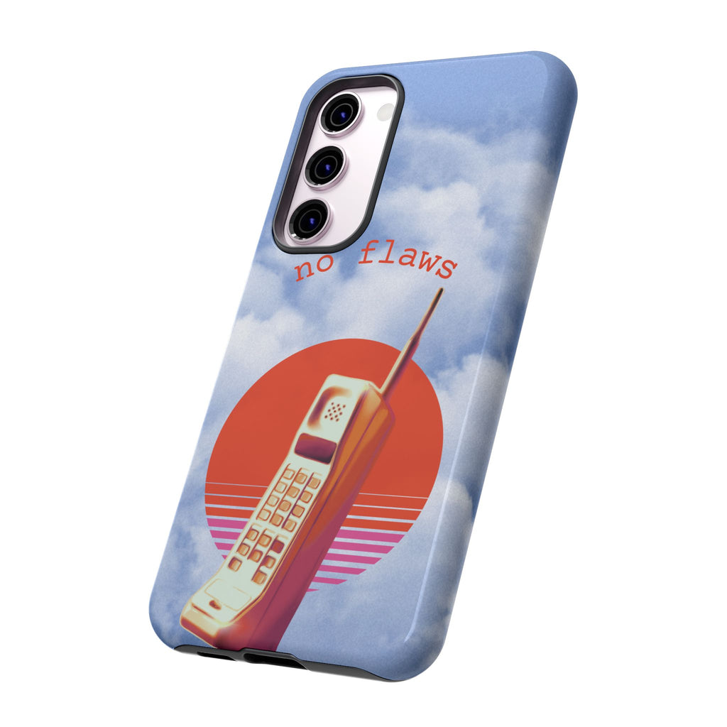 Retro “No Flaws” Phone Tough Case — Vintage 90s Aesthetic Protective Phone Case