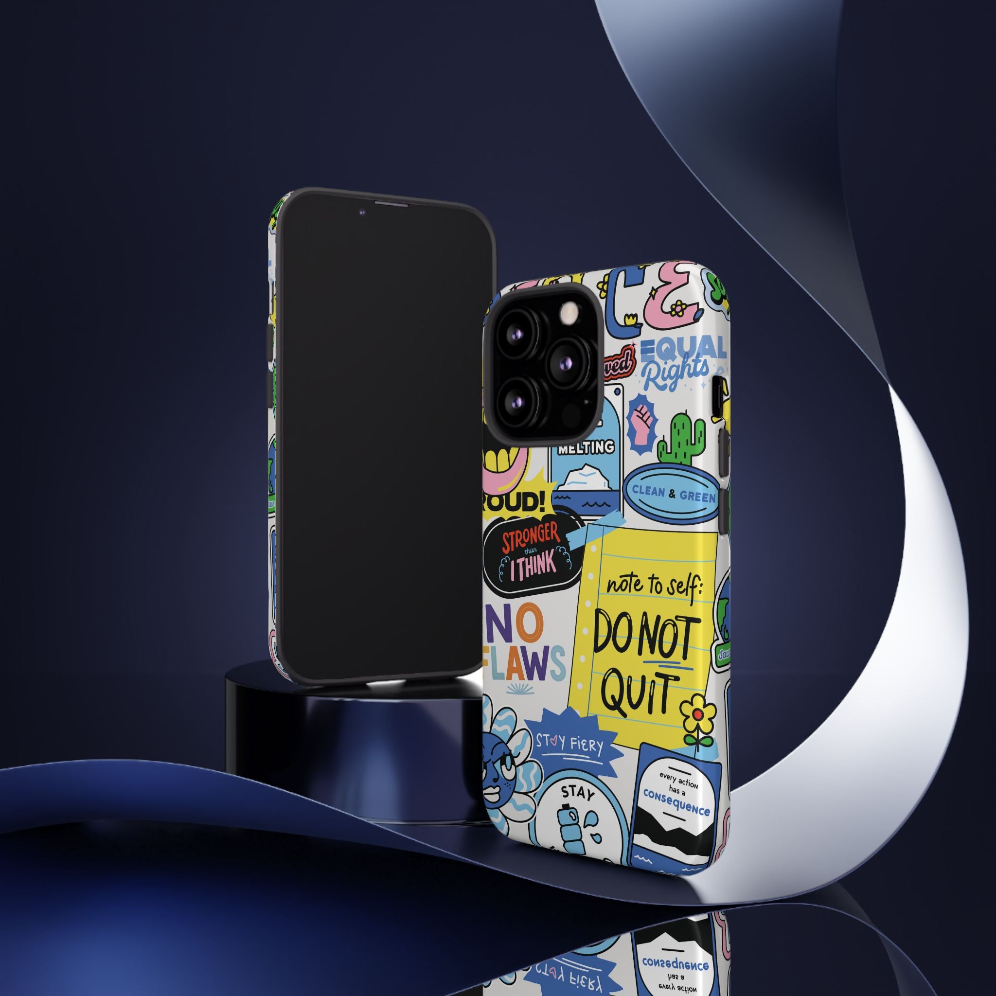 Sticker Collage Phone Case — Motivational "Do Not Quit" Protective Cover