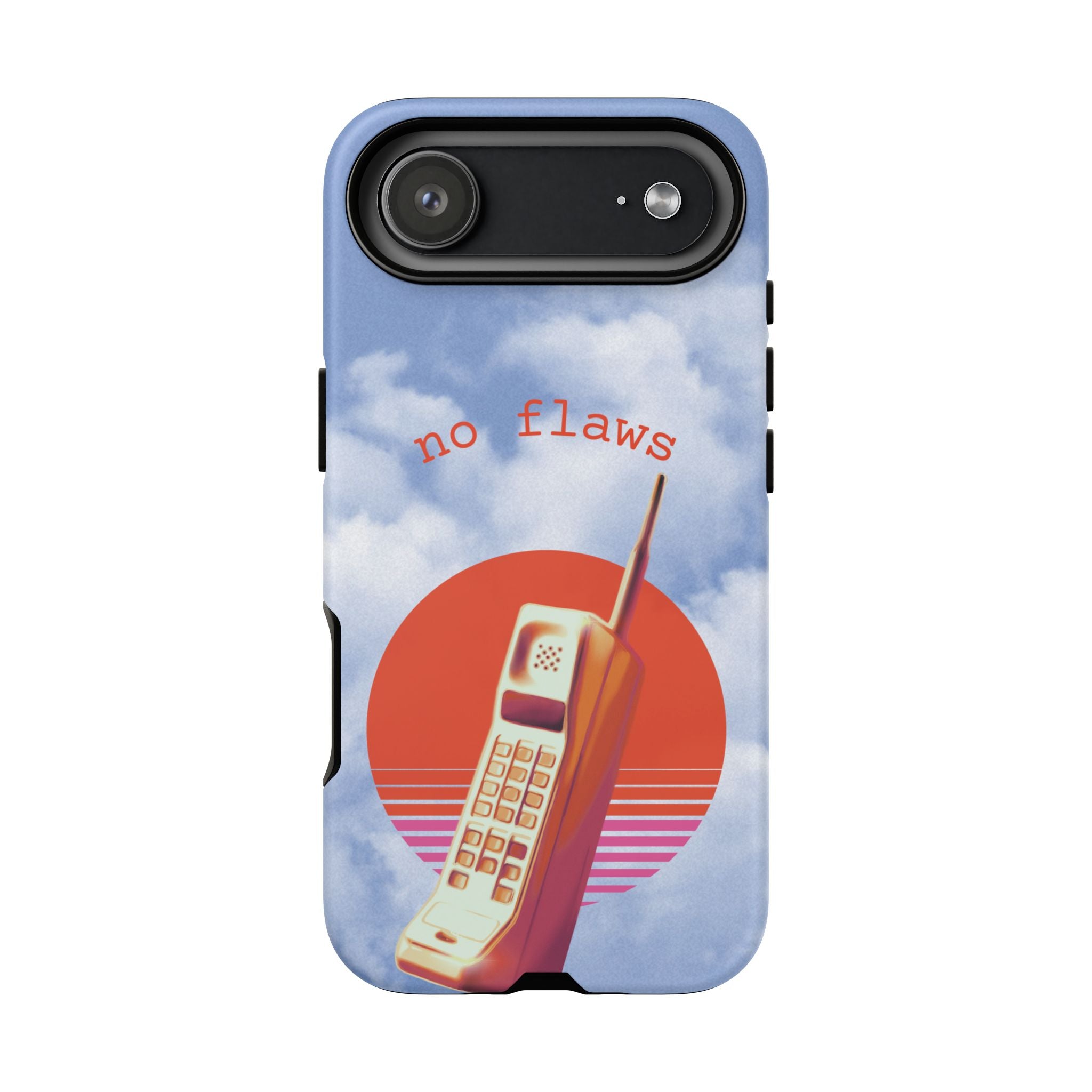 Retro “No Flaws” Phone Tough Case — Vintage 90s Aesthetic Protective Phone Case