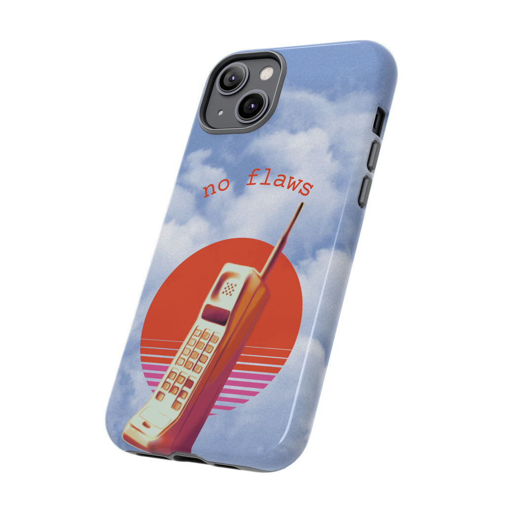Retro “No Flaws” Phone Tough Case — Vintage 90s Aesthetic Protective Phone Case