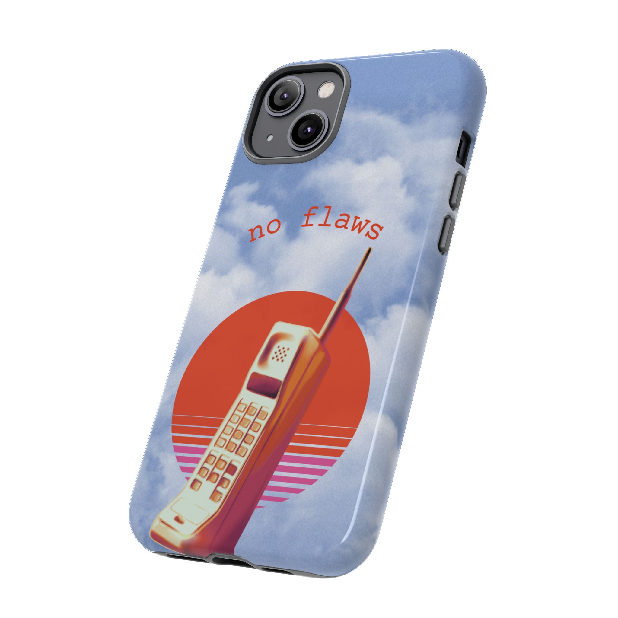 Retro “No Flaws” Phone Tough Case — Vintage 90s Aesthetic Protective Phone Case
