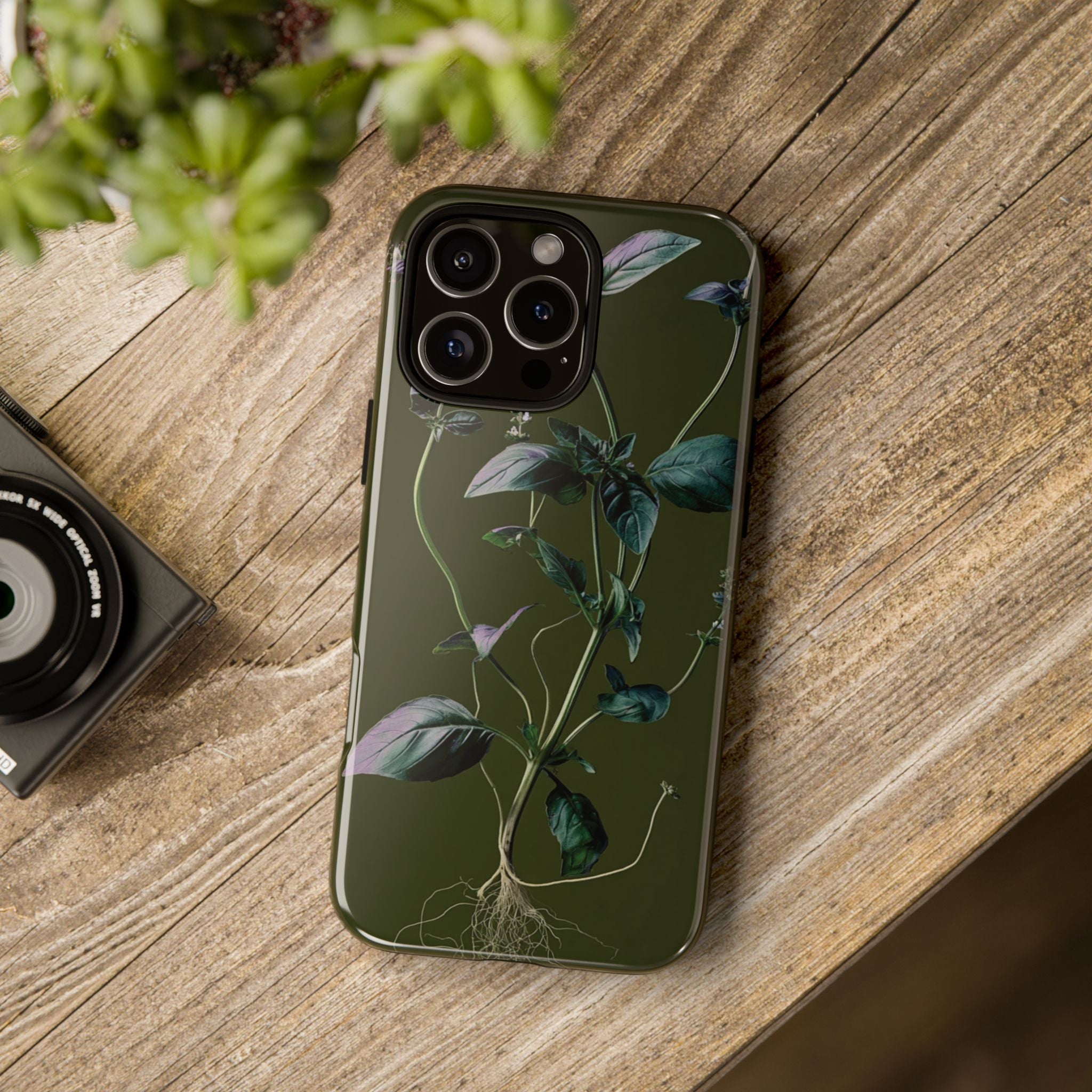 Green Botanical Phone Case, Floral Phone Cover, Nature Lover Gift