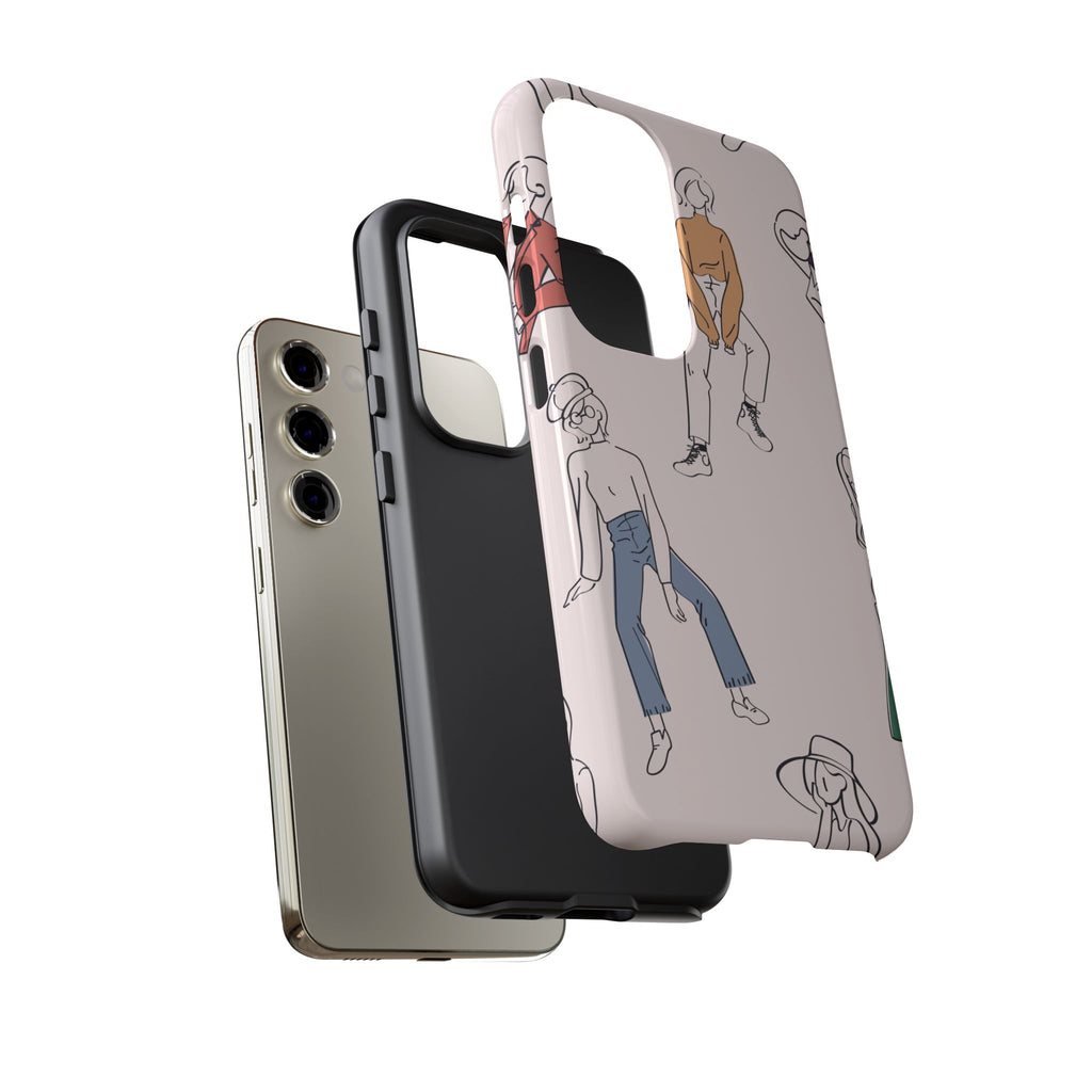 Dancing Women Pattern Phone Case — Chic Pastel Protective Phone Cover