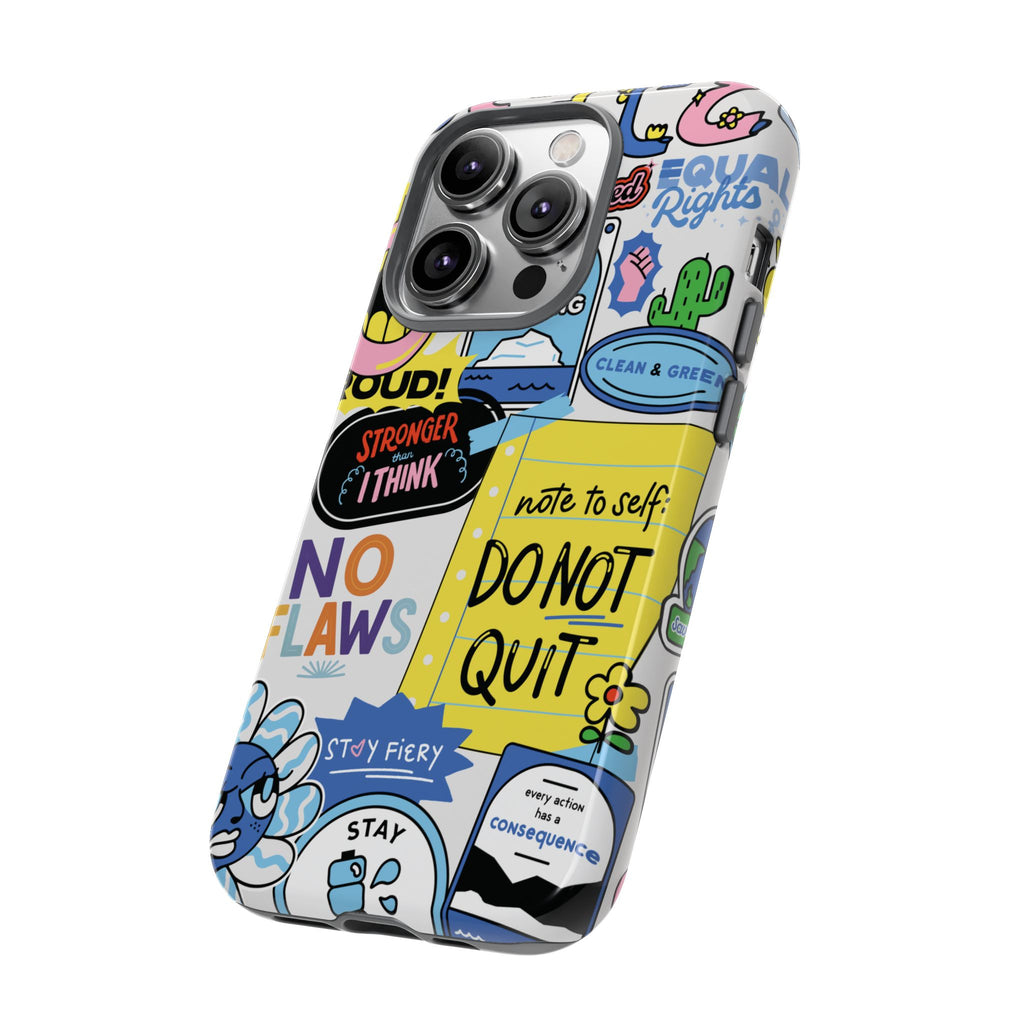 Sticker Collage Phone Case — Motivational "Do Not Quit" Protective Cover