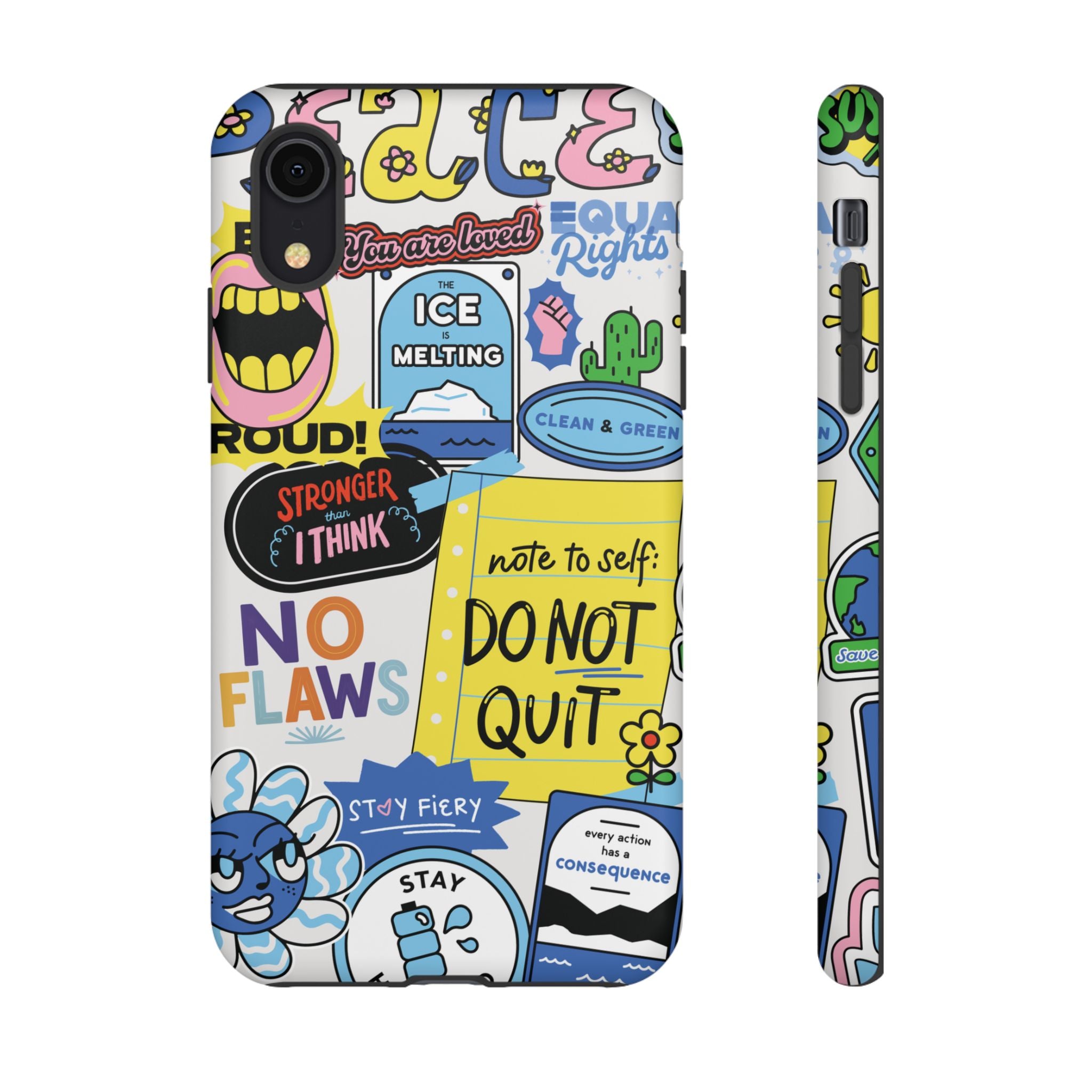 Sticker Collage Phone Case — Motivational "Do Not Quit" Protective Cover