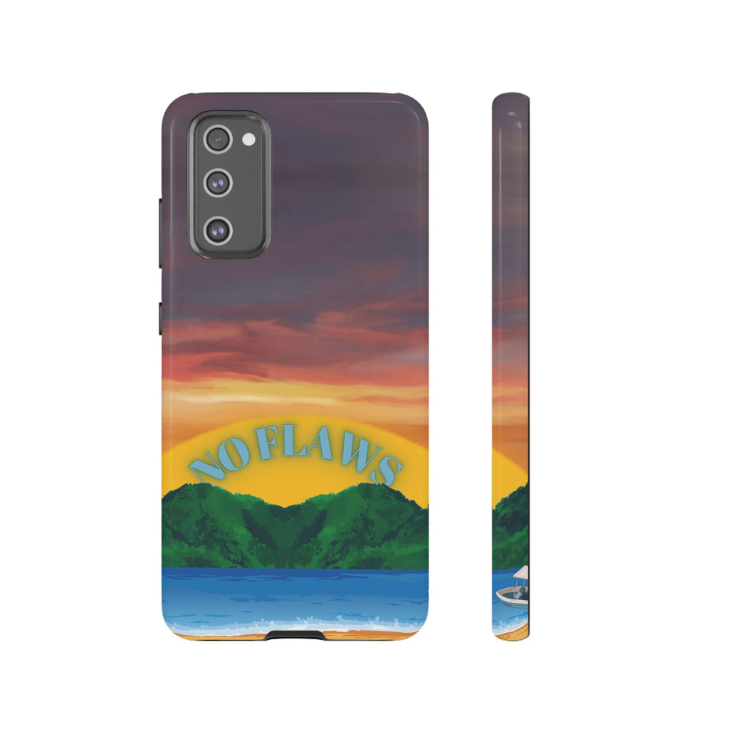 Sunset 'No Flaws' Tough Phone Case — Tropical Beach Protective Cover
